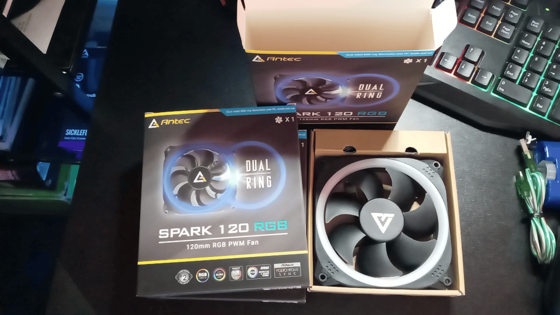 Antec RGB Fans, 120mm Case Fan, RGB High Performance PC Fan, 4-Pin RGB, Spark Series, 3 Packs.