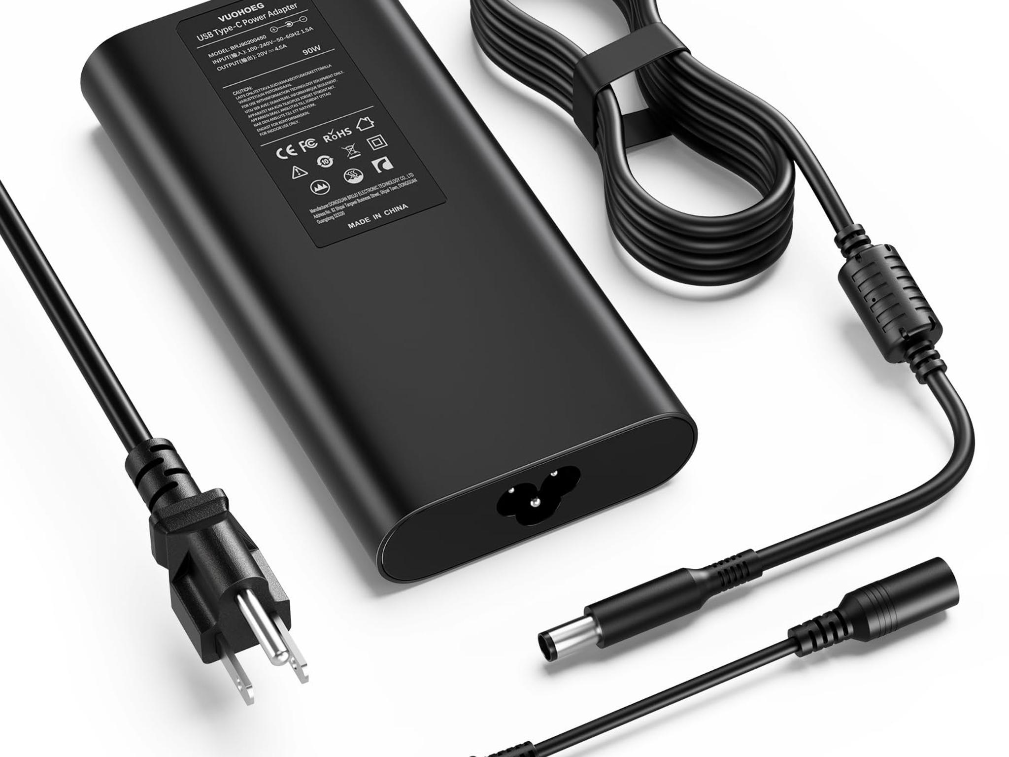 90W 65W Laptop Charger Compatible with Dell Latitude Inspiron Vostro XPS Power Supply AC Adapter