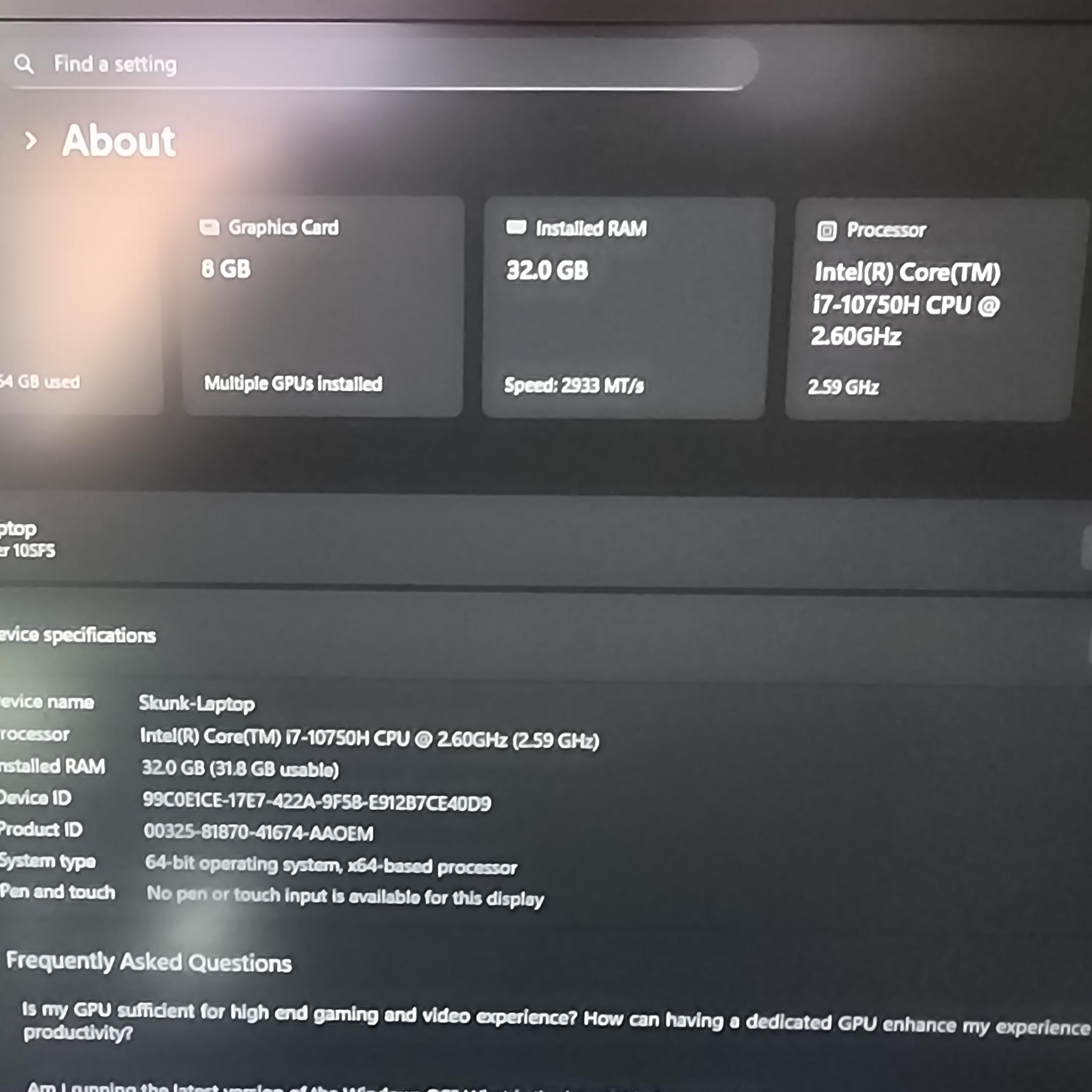 MSI Raider GE66 SFS 15.6" i7-10750H 32GB 2070 Super 1TB W11