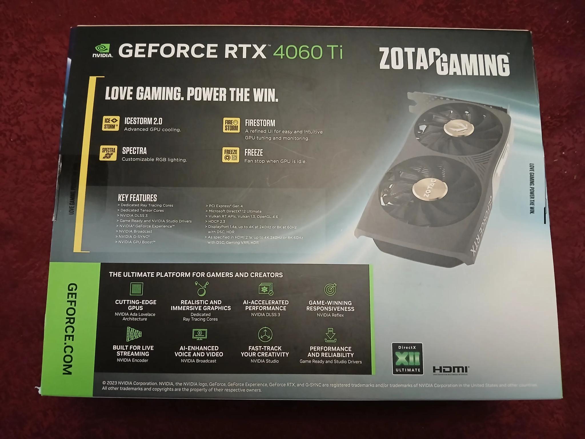 RTX 4060 Ti 16GB AMP - ZOTAC GAMING 4060ti