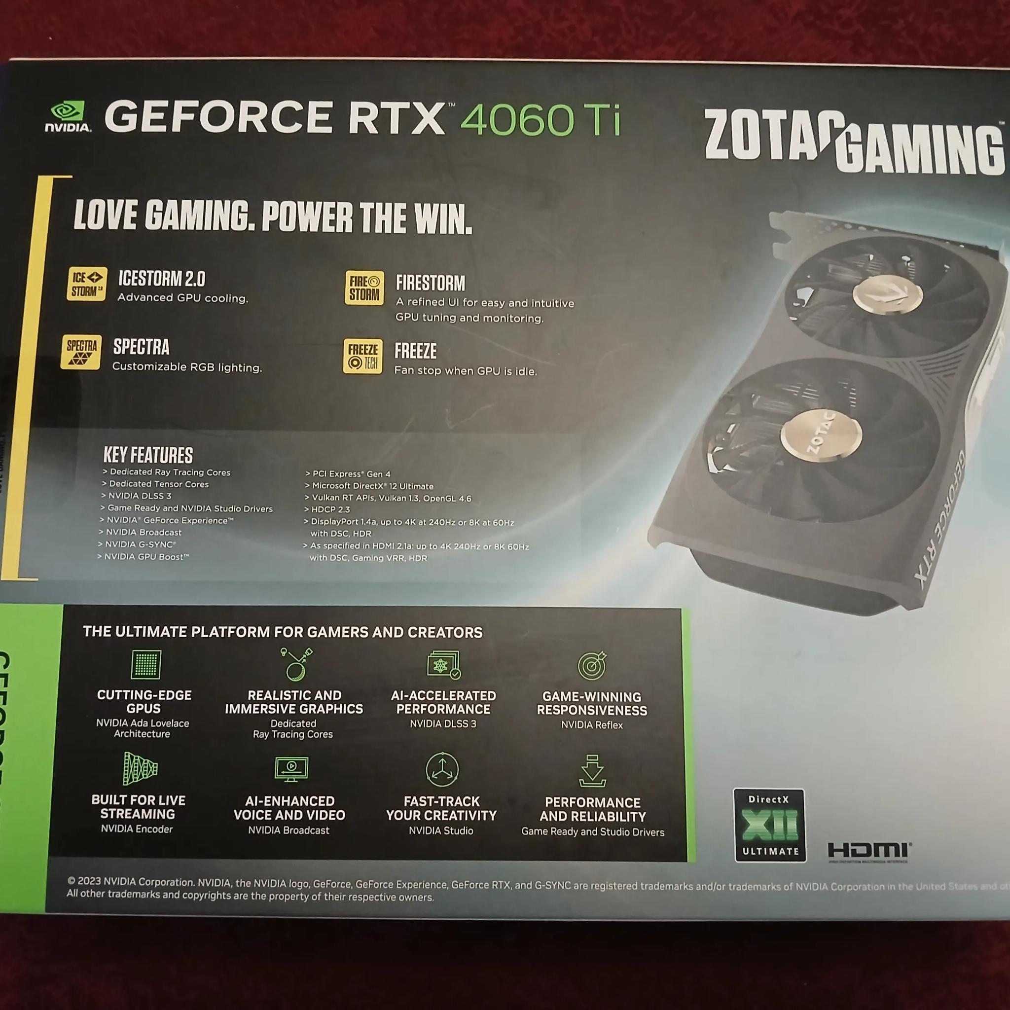 RTX 4060 Ti 16GB AMP - ZOTAC GAMING 4060ti
