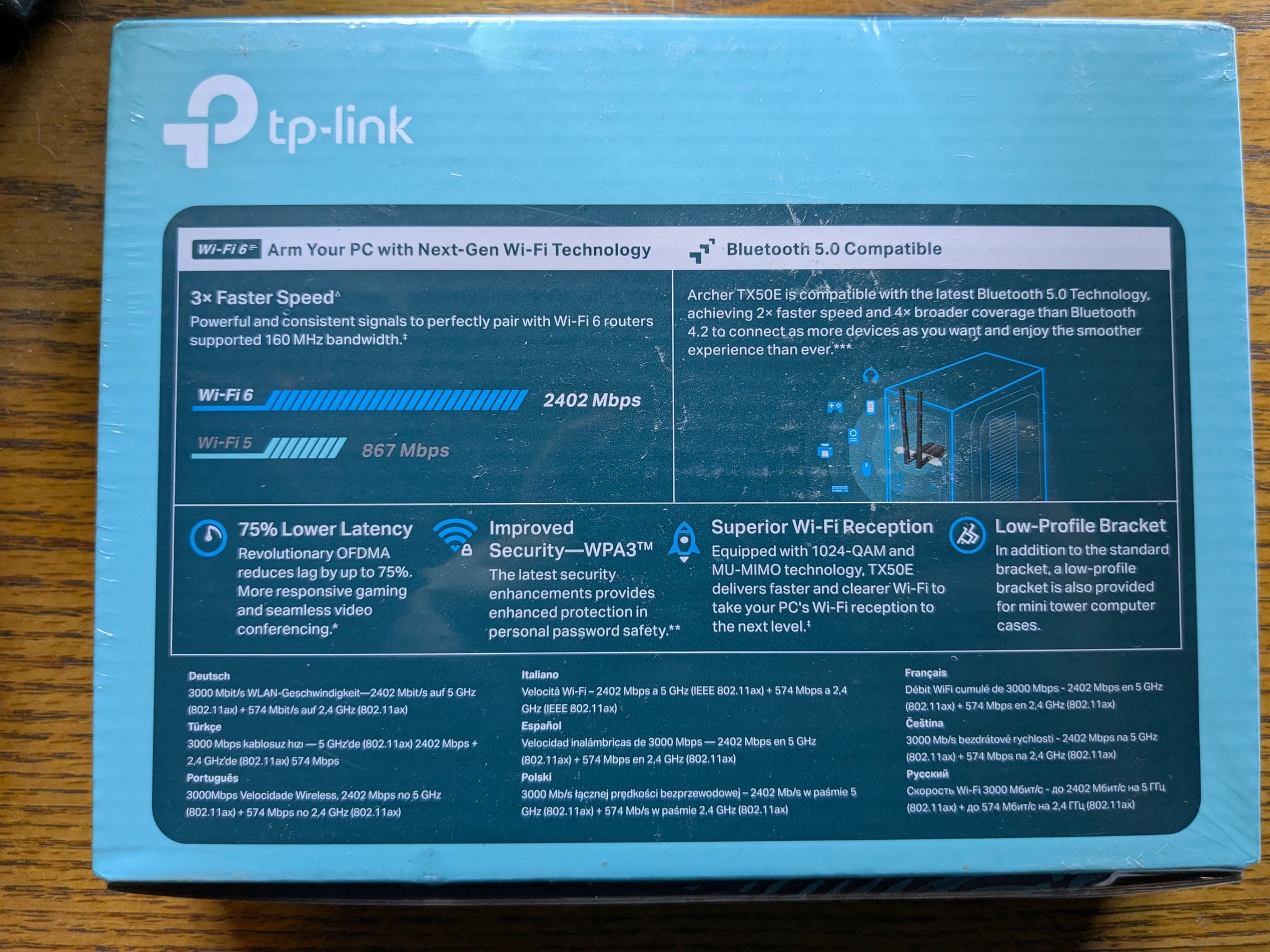WIFI 6 Bluetooth 5 tp-link Archer Tx50e New in Box