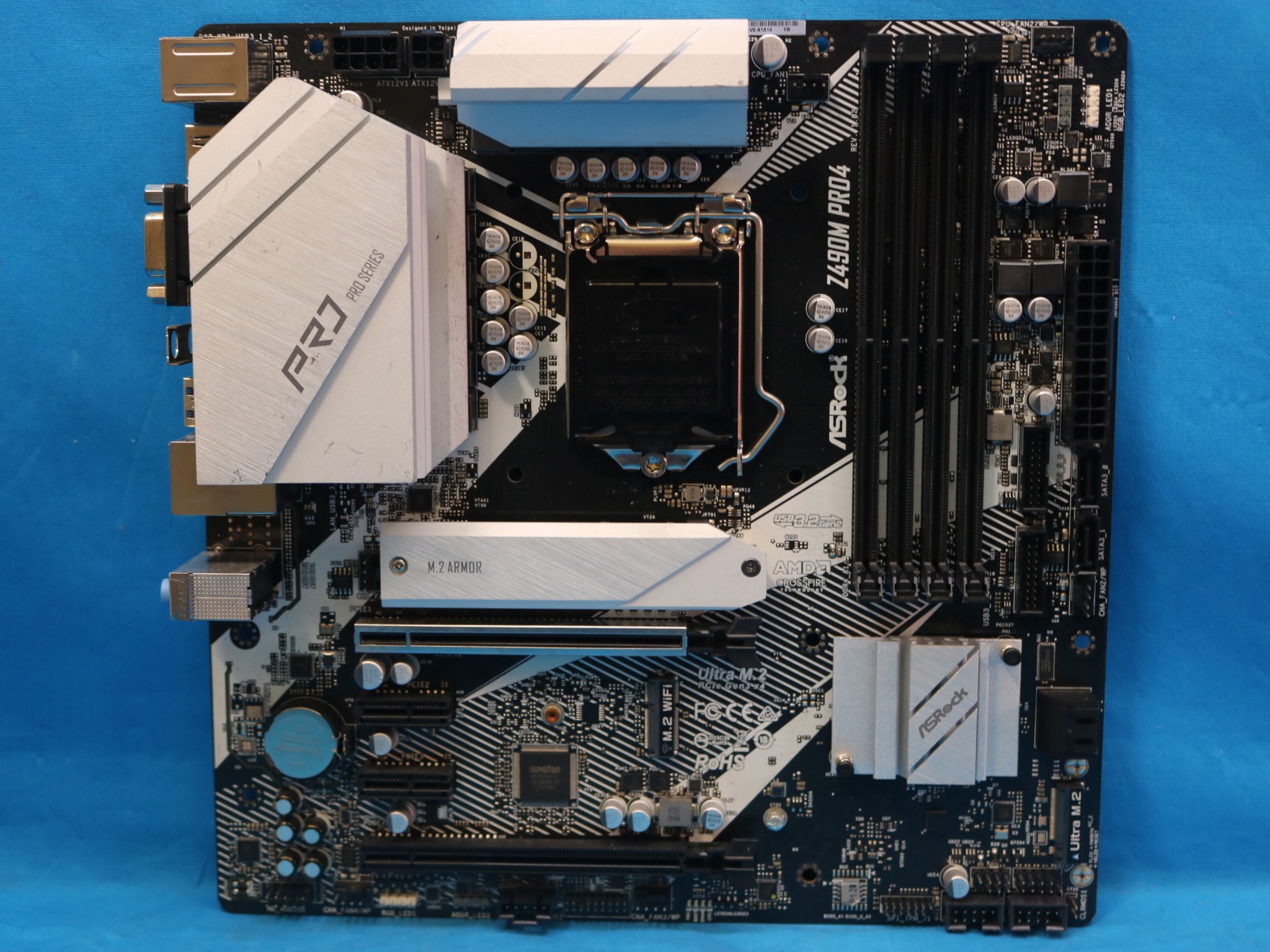 ASRock Z490M Pro4 Intel Socket LGA1200 DDR4 MicroATX Desktop Motherboard No I/O Shield