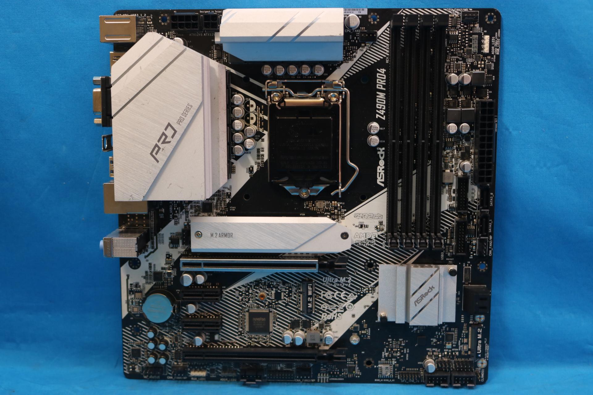 ASRock Z490M Pro4 Intel Socket LGA1200 DDR4 MicroATX Desktop Motherboard No I/O Shield