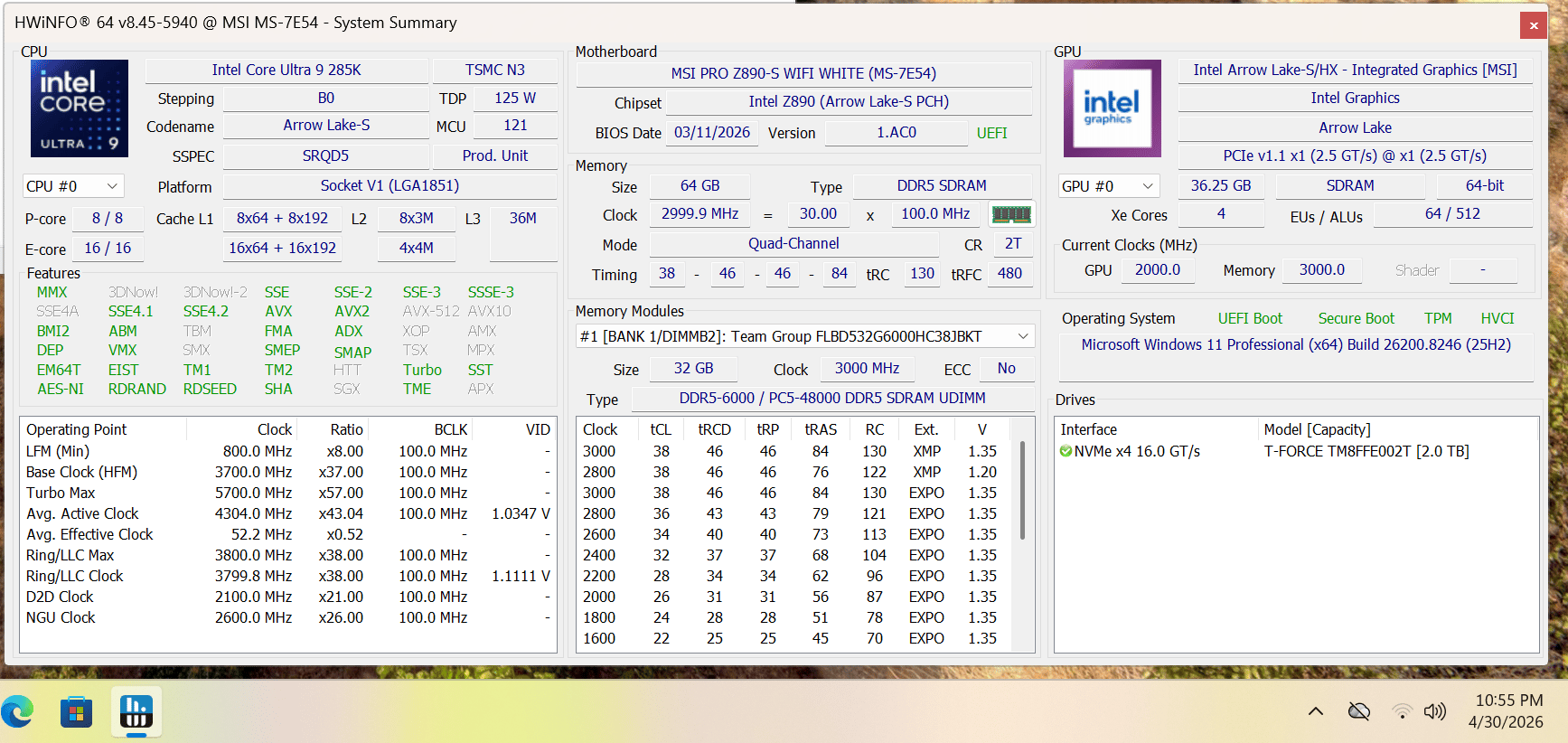 MSI 285K Prebuilt (No GPU)