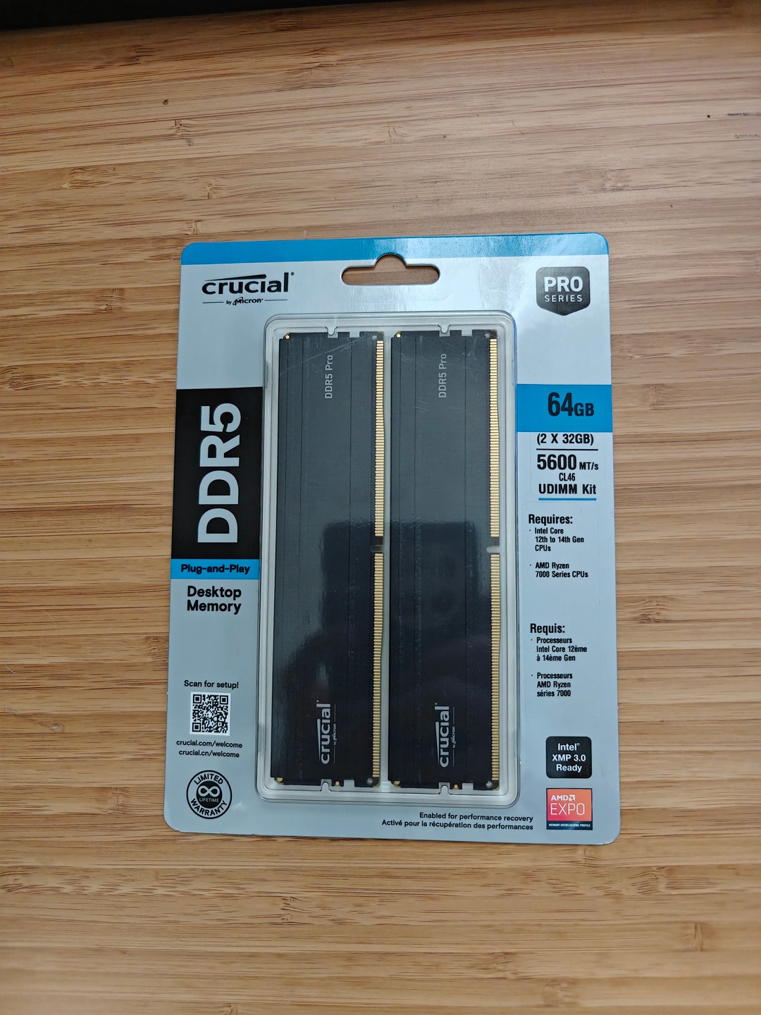 メモリー Crucial Pro 64GB(32GBx2) DDR5-5600 UDIMM Crucial Pro 64GB Kit (32GBx2) DDR5-5600 UDIMM | Jawa