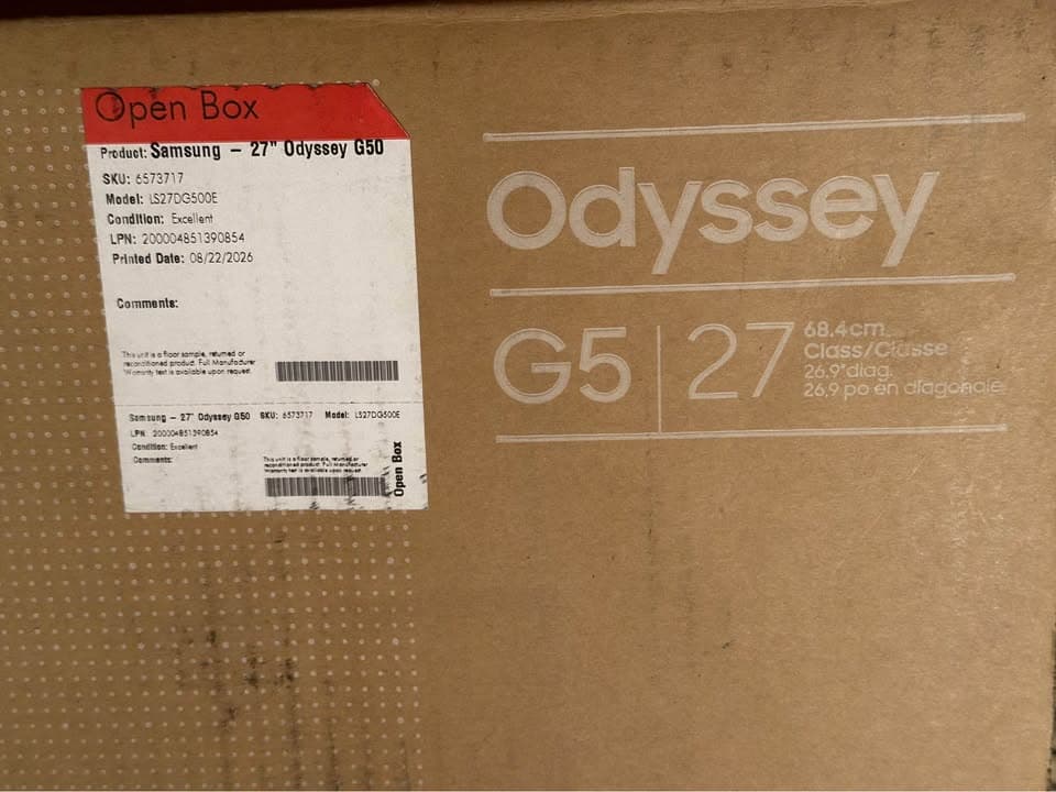 Brand new Samsung 27” Odyssey QHD 180Hz 1ms Gaming monitor