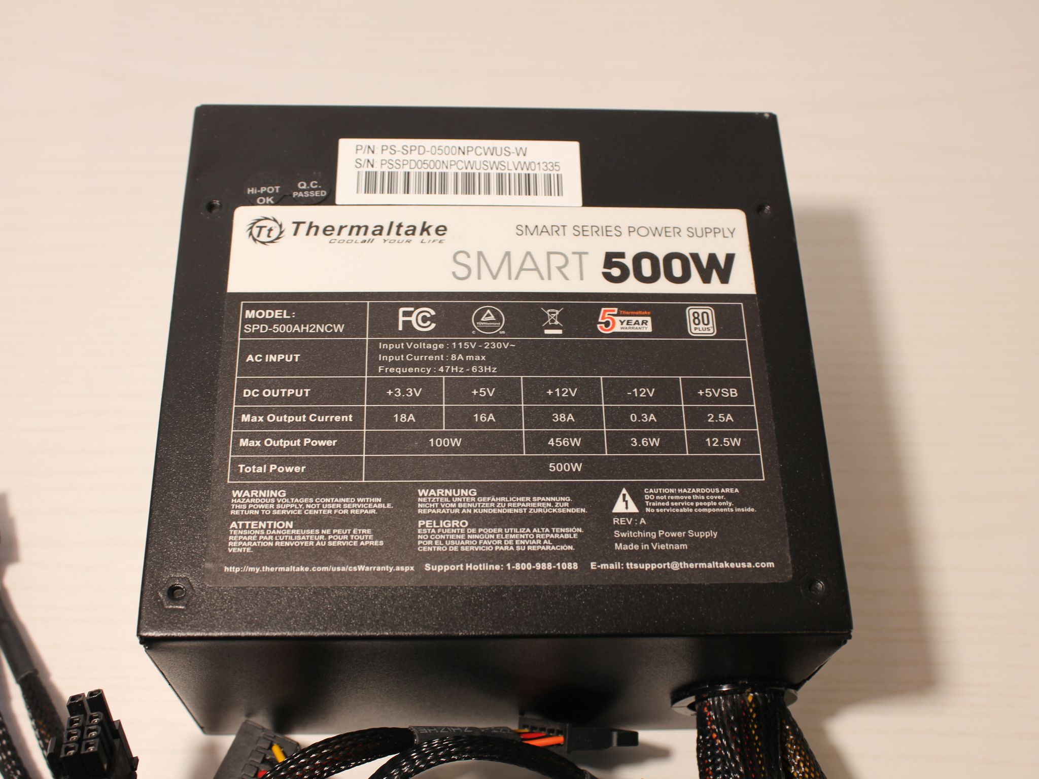 Thermaltake Smart 500W 80+ White Certified PSU