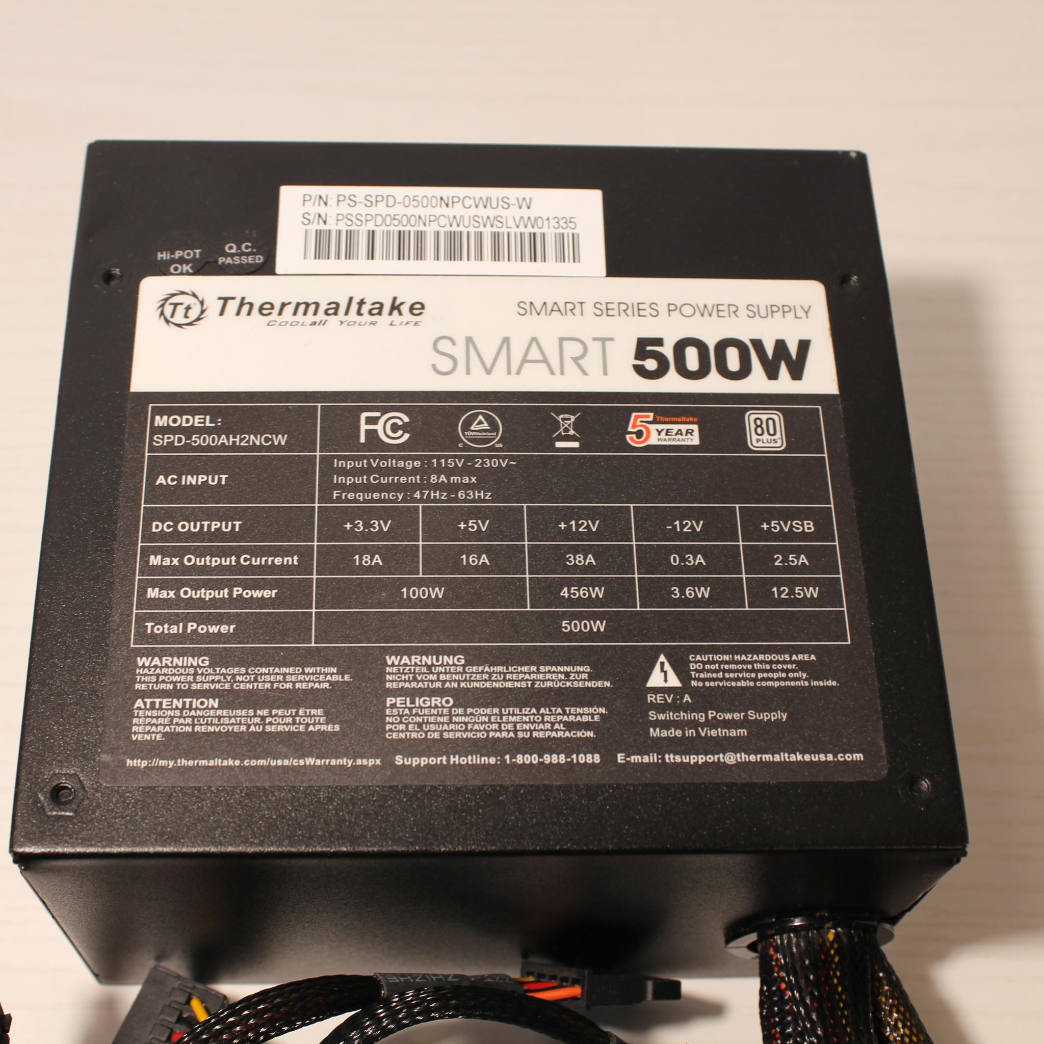 Thermaltake Smart 500W 80+ White Certified PSU