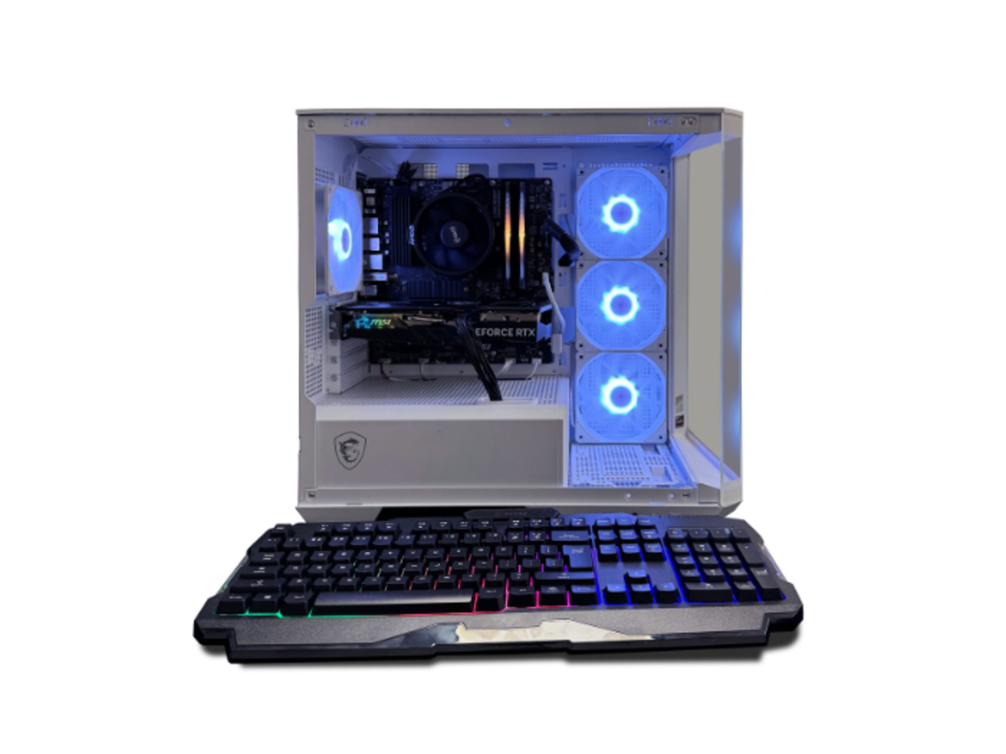 NSX Gaming AMD Ryzen 5 5600X, RTX 4060, 32GB RGB RAM, 1TB NVMe SSD, 650W PSU, WiFi – White Case