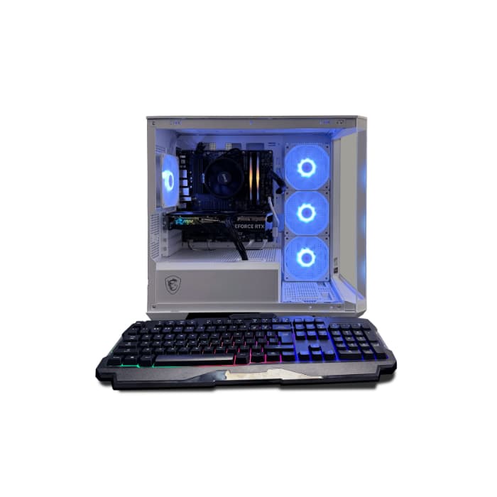 NSX Gaming AMD Ryzen 5 5600X, RTX 4060, 32GB RGB RAM, 1TB NVMe SSD, 650W PSU, WiFi – White Case