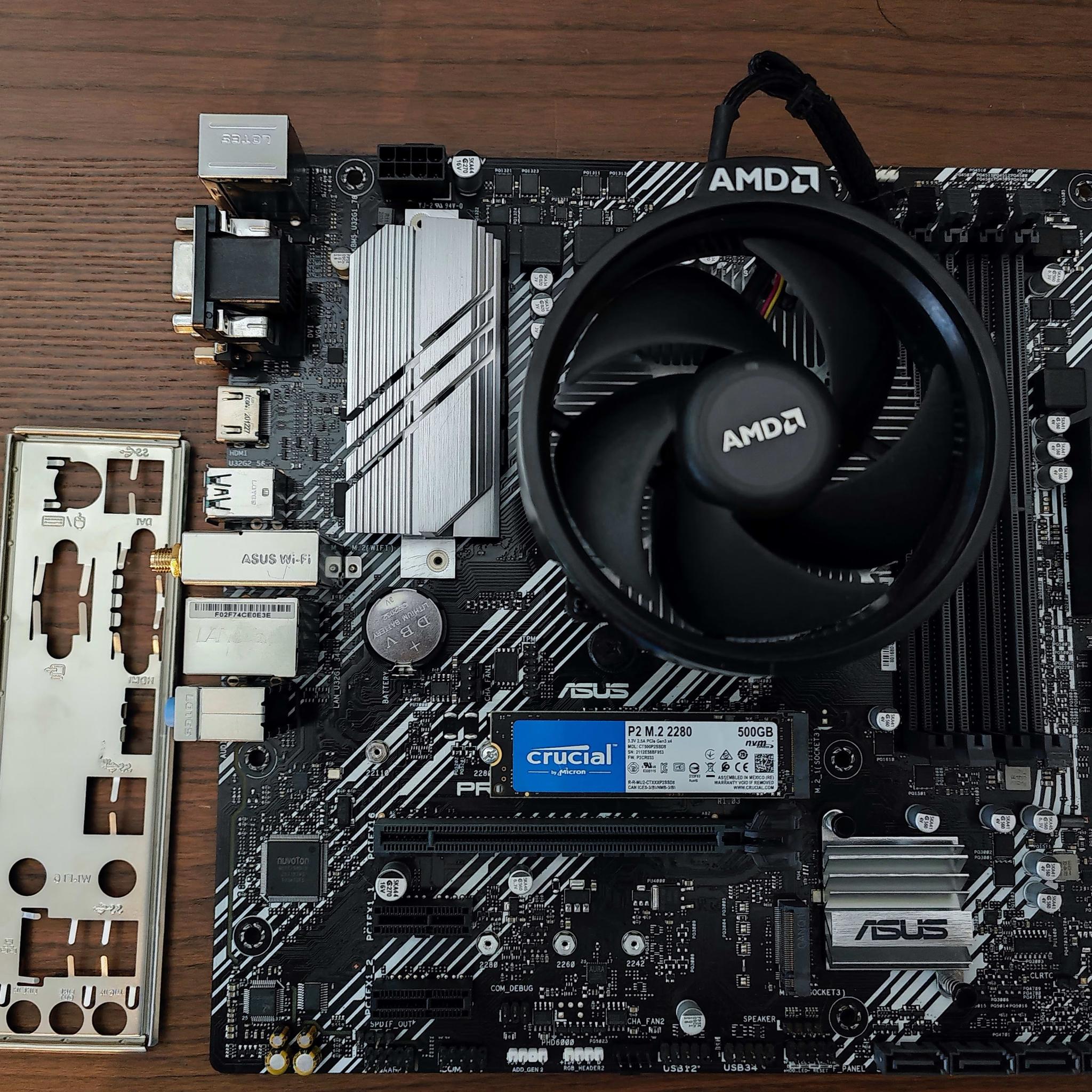 Asus B550M-A Prime WiFi | Ryzen 5600G | Crucial 500GB NVME Combo