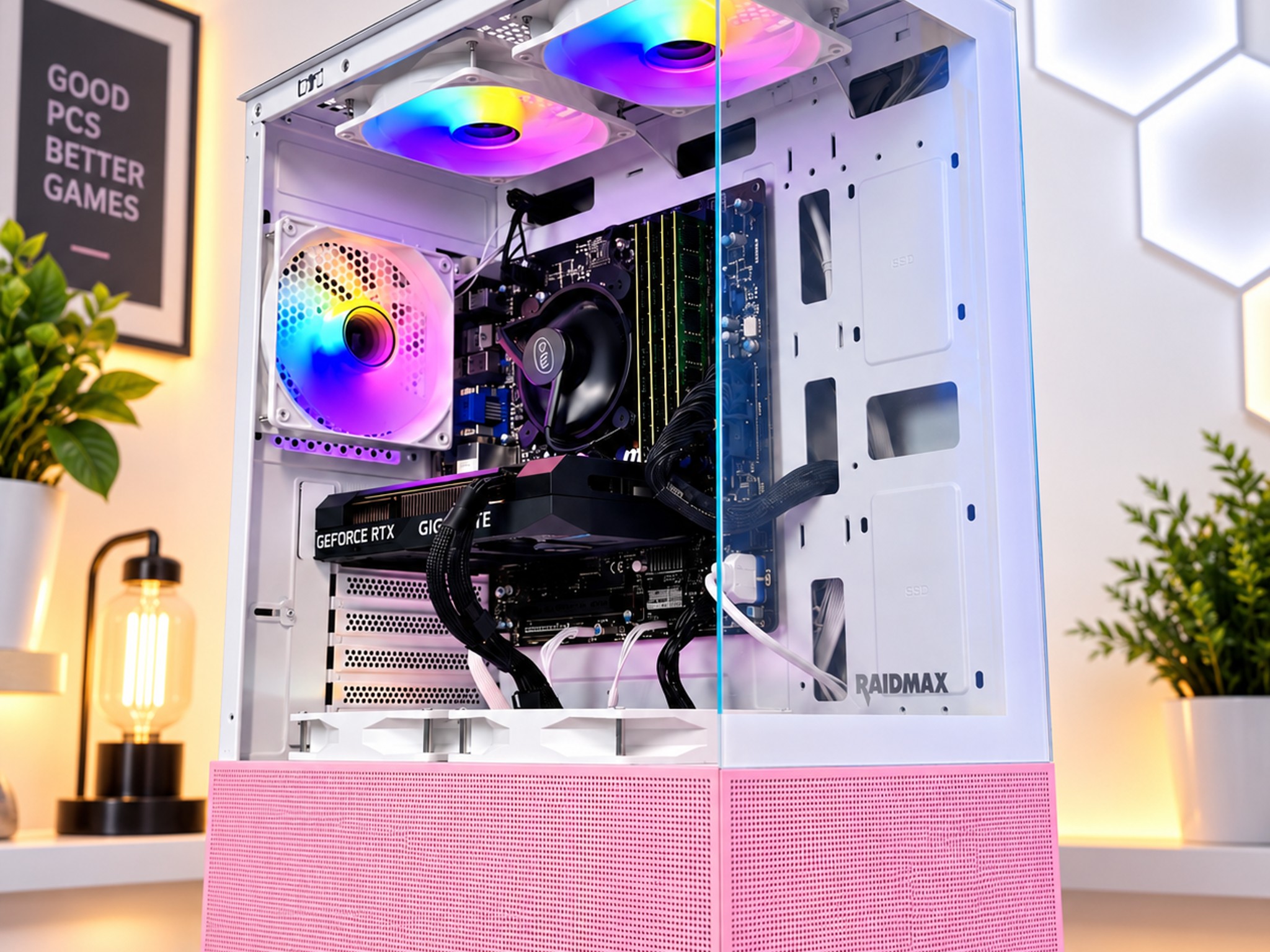 Nvidia RTX 4060 | Intel core i7 3.4ghz | 32GB RAM | 500GB SSD | Wi-Fi/BT | Win 11 - PINK Gaming PC