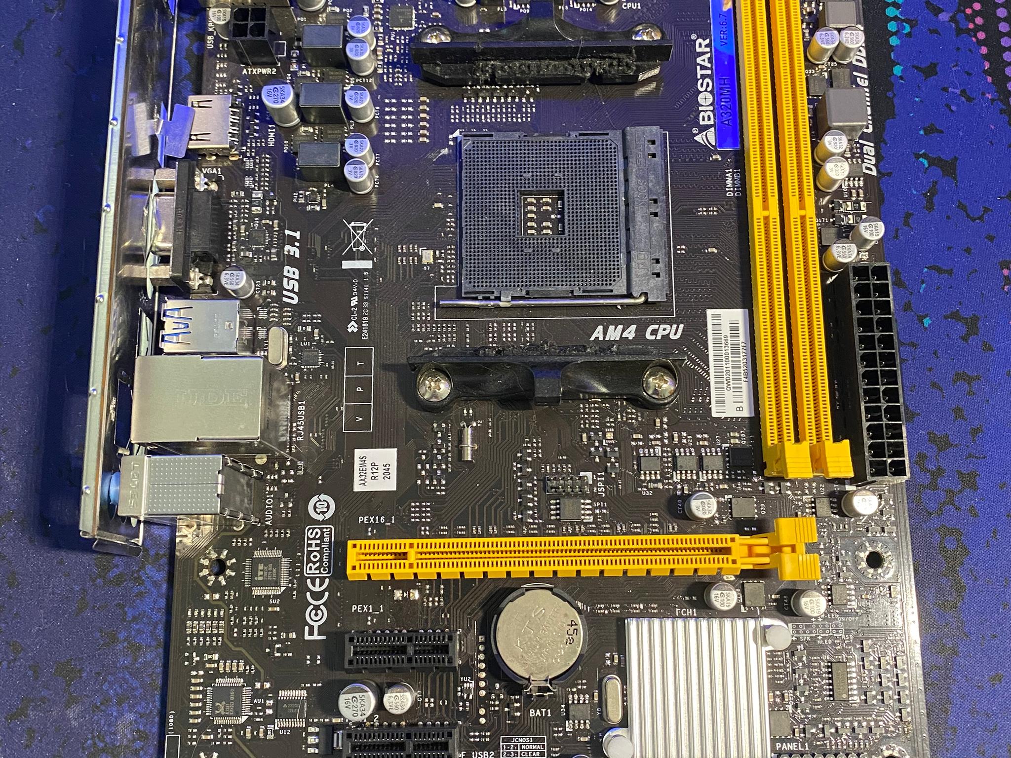 Biostar A320MH PRO Micro ATX AM4 Motherboard Plus Cooler Master Cooler