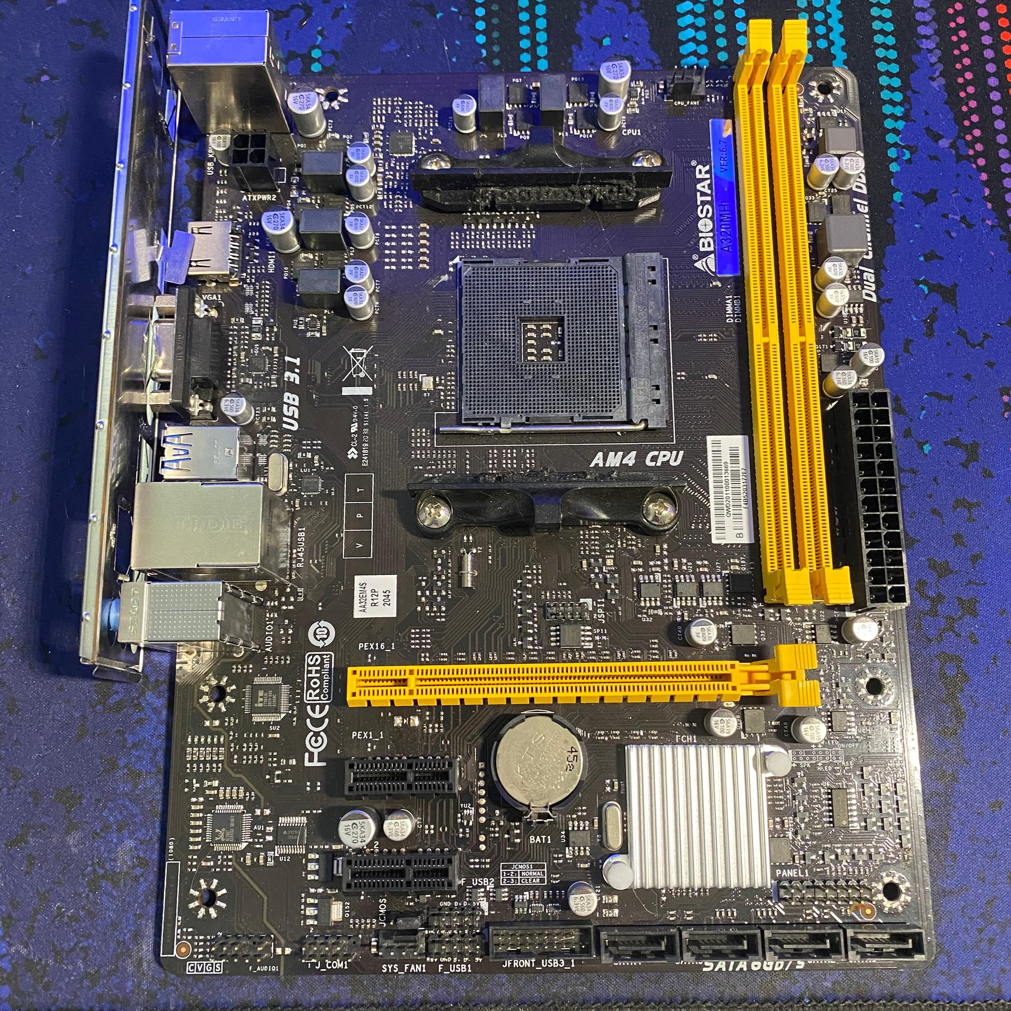 Biostar A320MH PRO Micro ATX AM4 Motherboard Plus Cooler Master Cooler