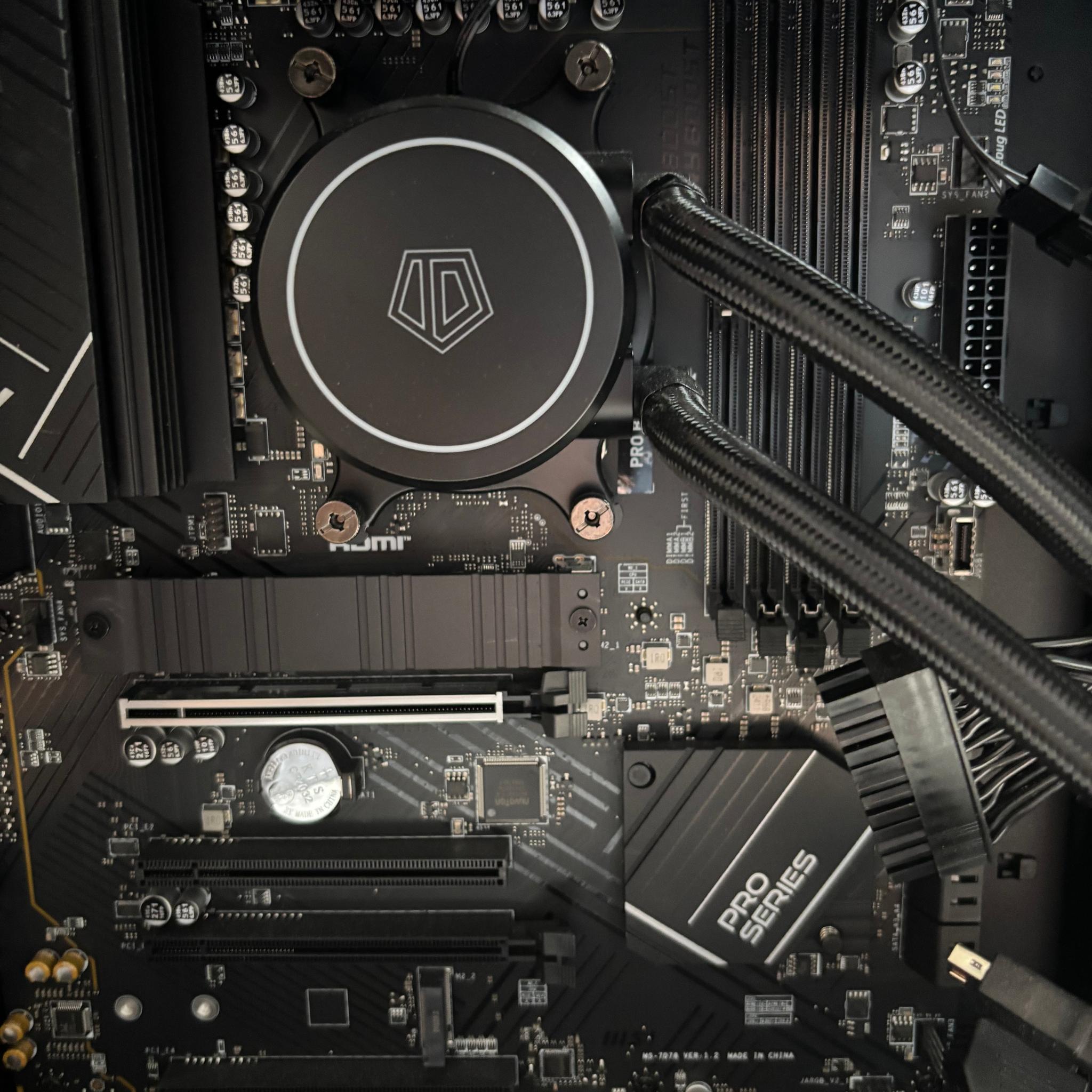MSI Mother Board, Ryzen CPU, AIO Liquid Cooler