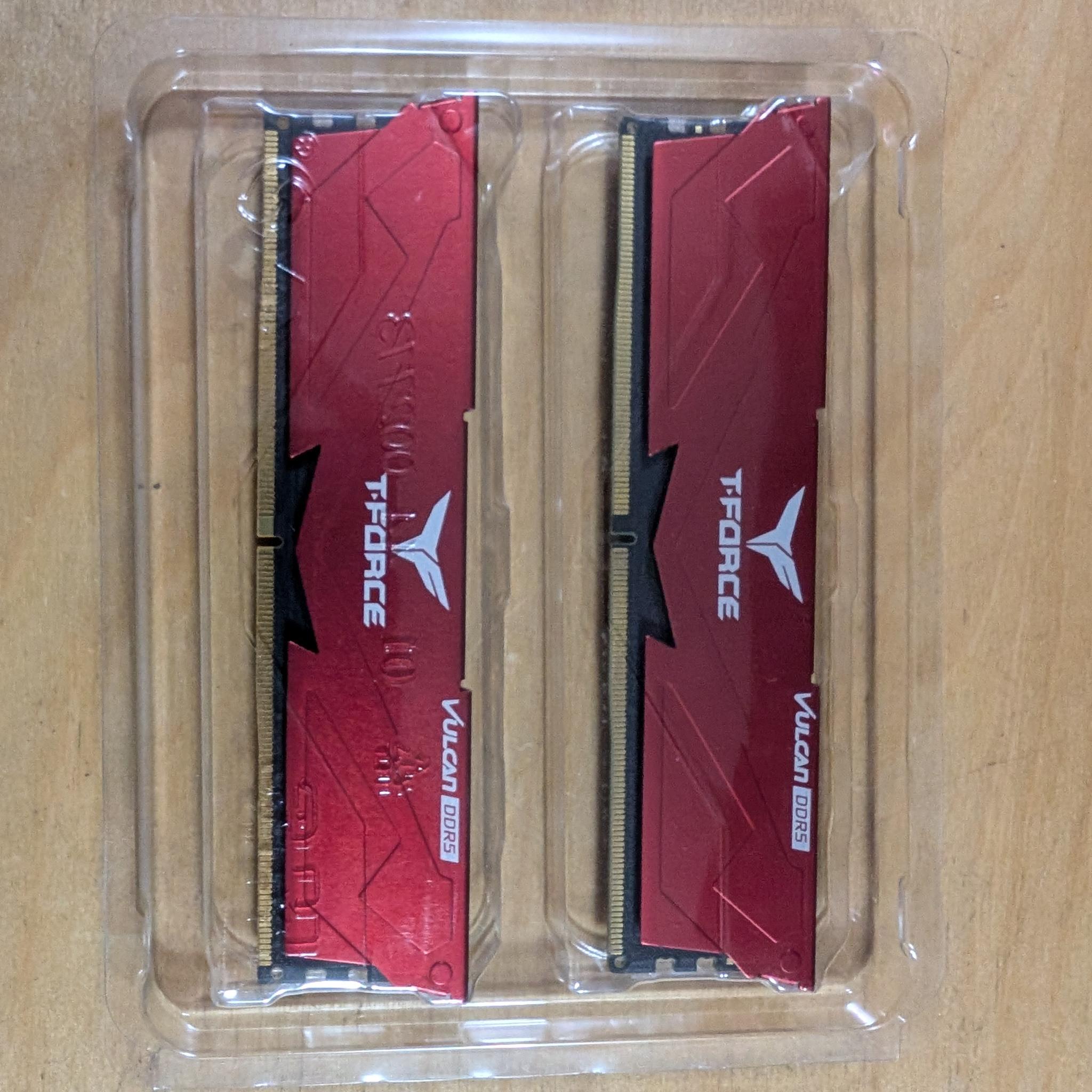 32GB DDR5 6000MTs T-Force Red 2x16GB