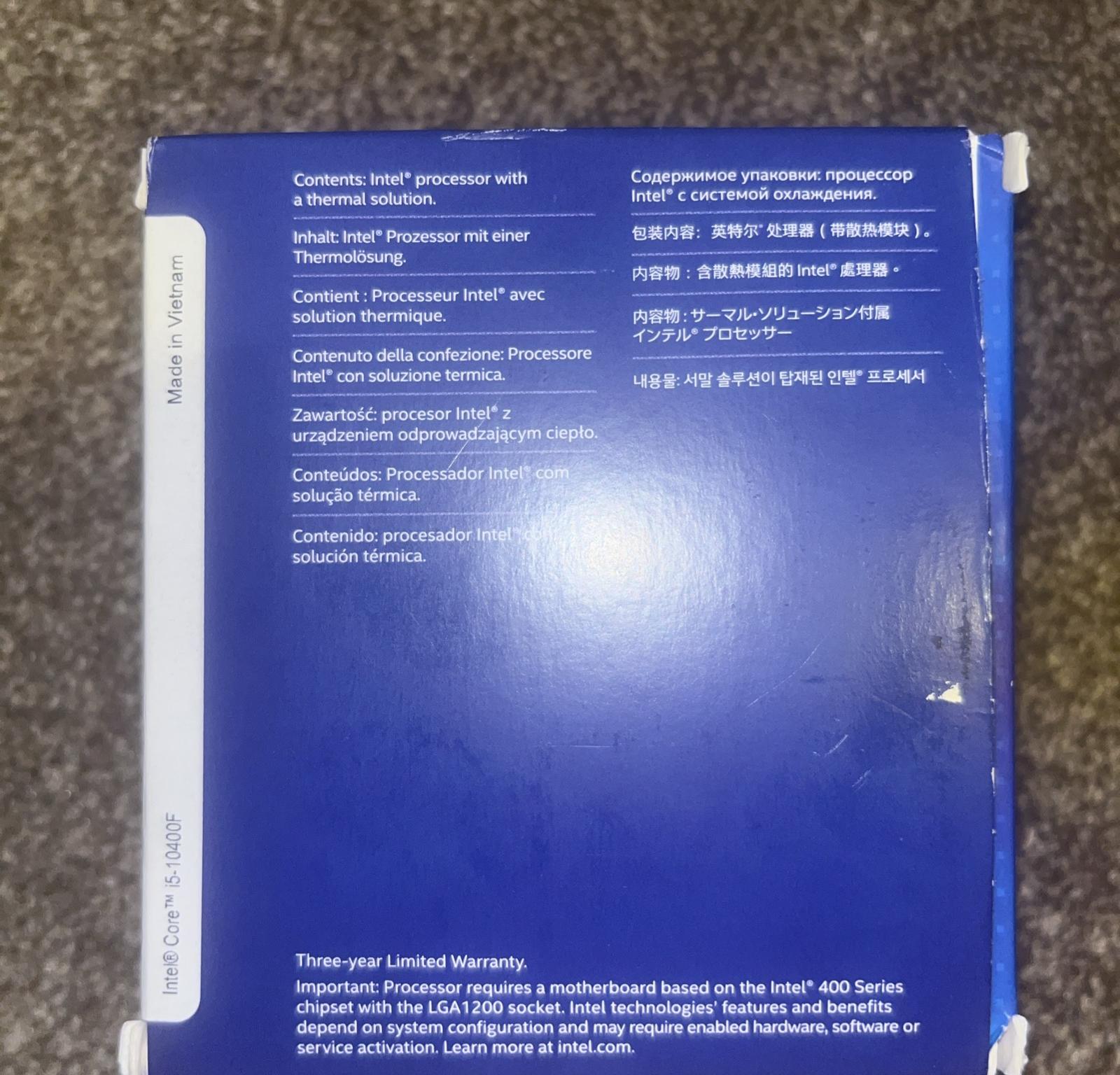 Intel Core I5-10400F LGA 1200