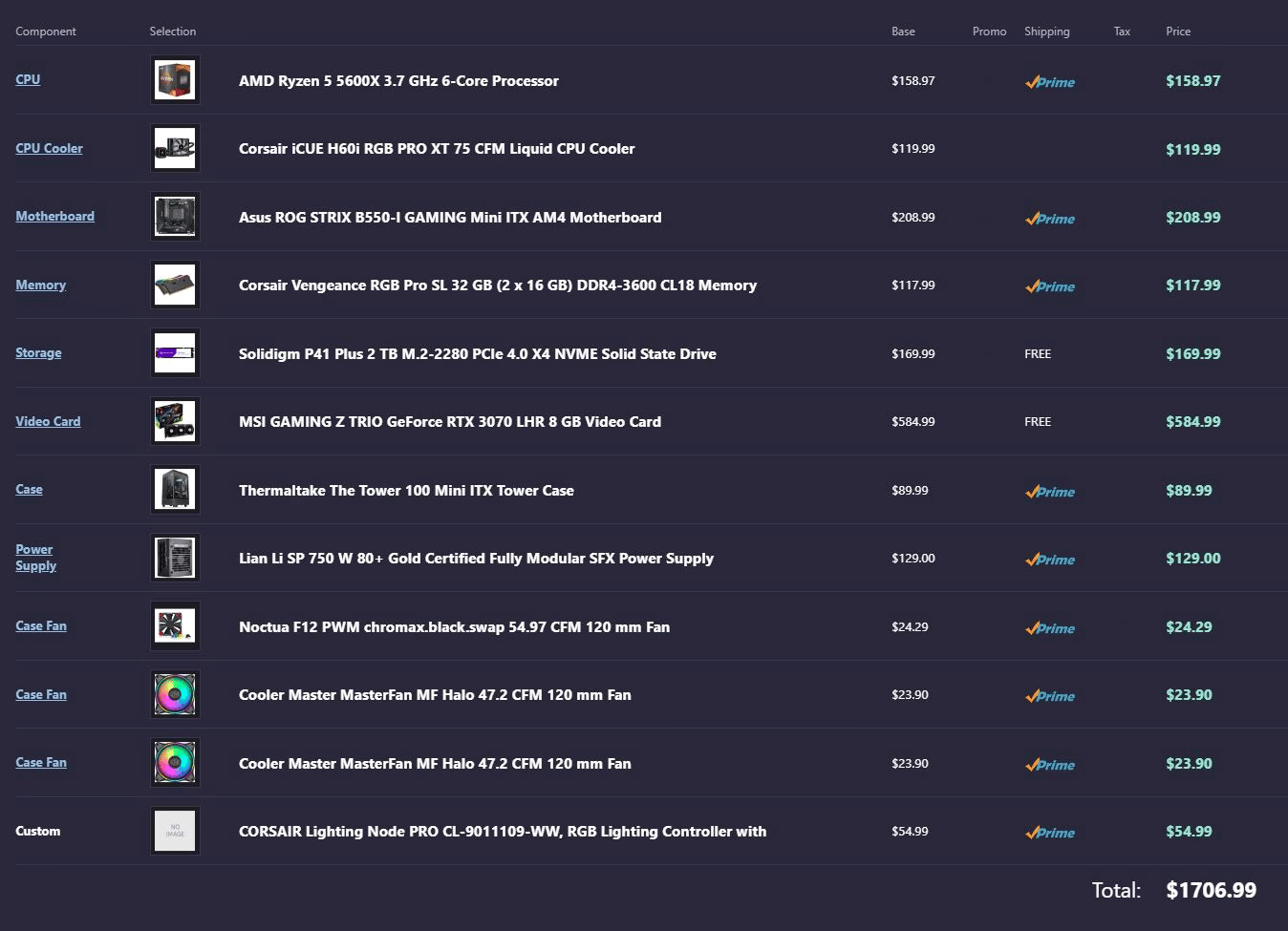 New ITX Gaming PC | Ryzen 5600X | RTX 3070 | 32GB RAM | 2TB Gen 4 NVMe 