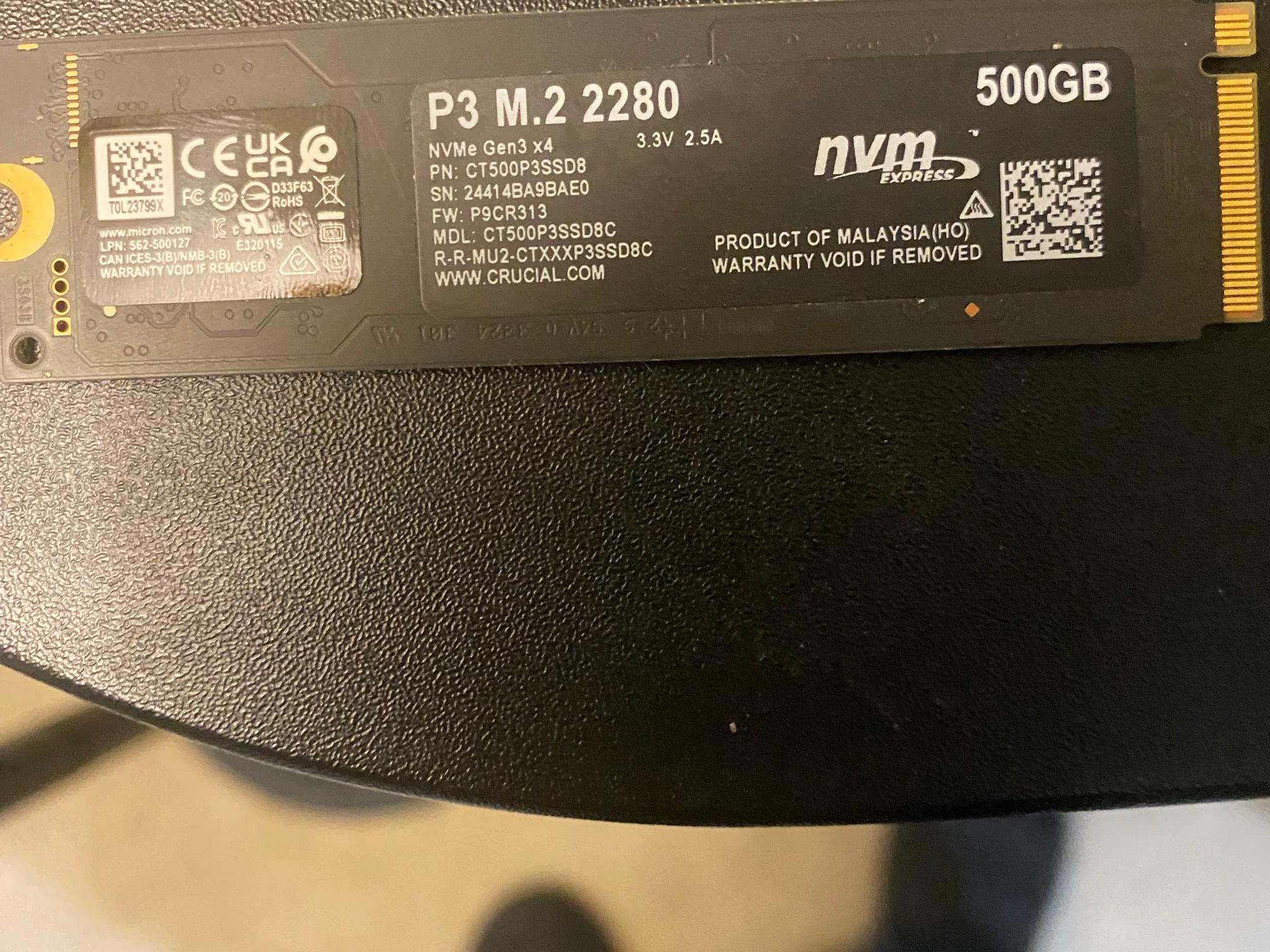 Used 500GB Nvme SSD good condition