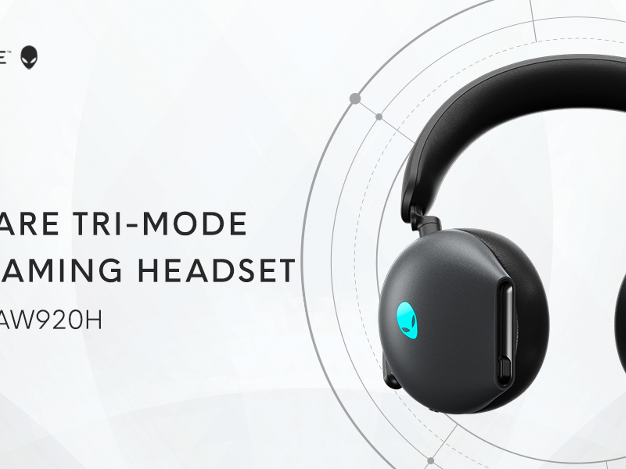 Alienware AW920H Tri-Mode Wireless Gaming Headset - Dark Side of the Moon (aka Black)