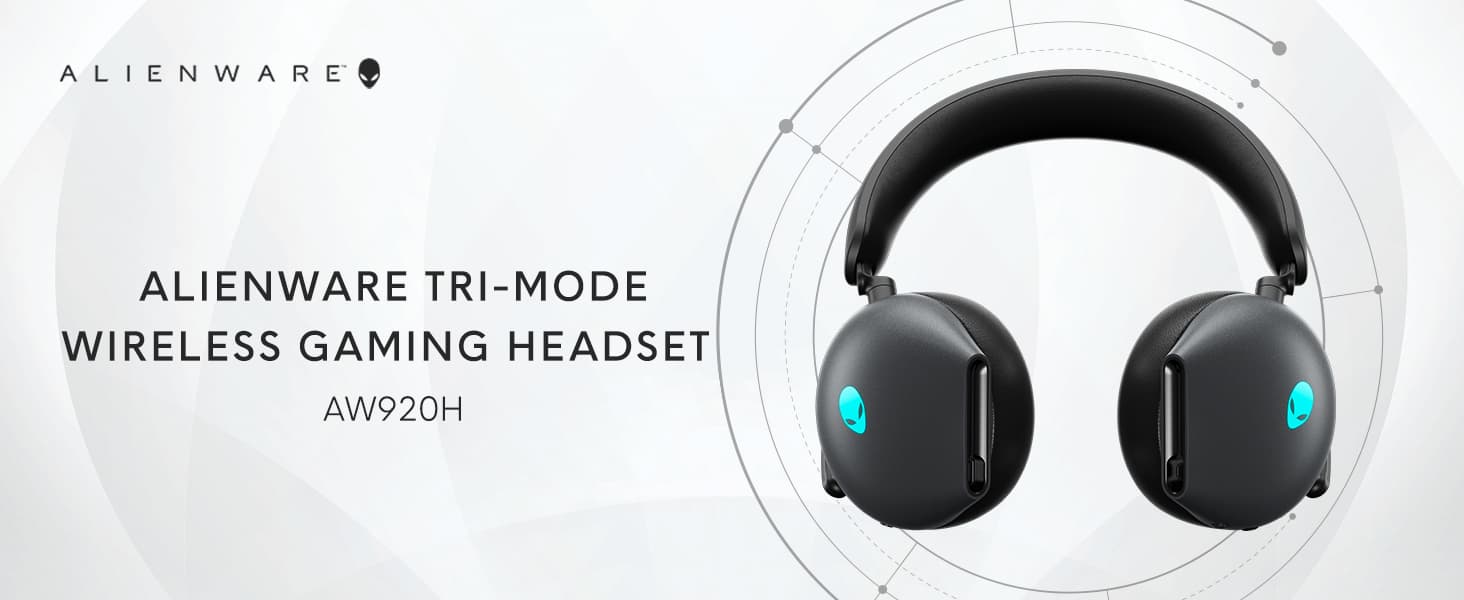 Alienware AW920H Tri-Mode Wireless Gaming Headset - Dark Side of the Moon (aka Black)