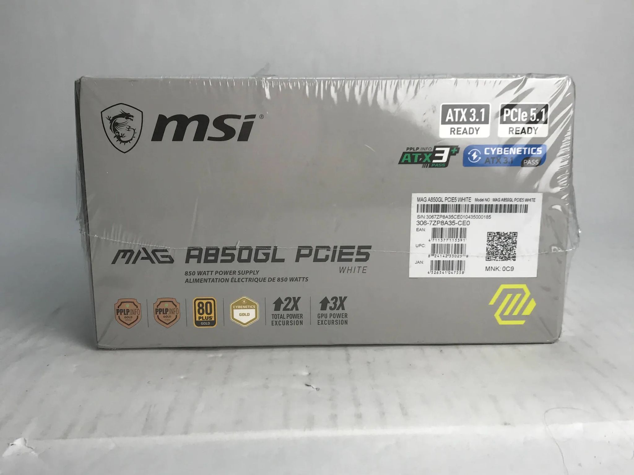 Msi Mag A850gl Pcie 5.1 White Gaming Power Supply - Full Modular - 80 Plus Gold