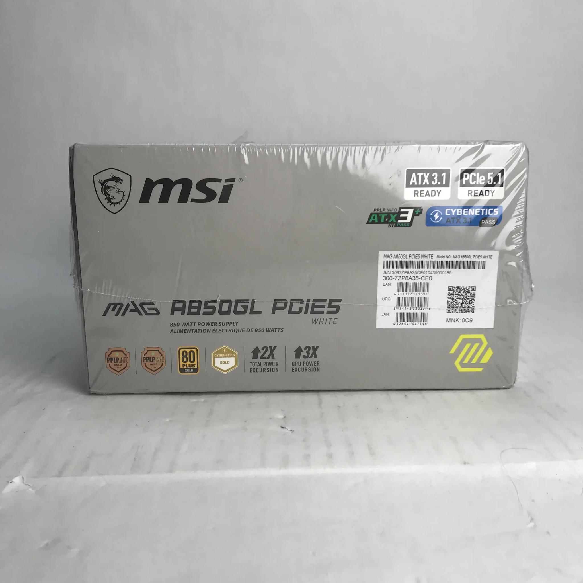 Msi Mag A850gl Pcie 5.1 White Gaming Power Supply - Full Modular - 80 Plus Gold
