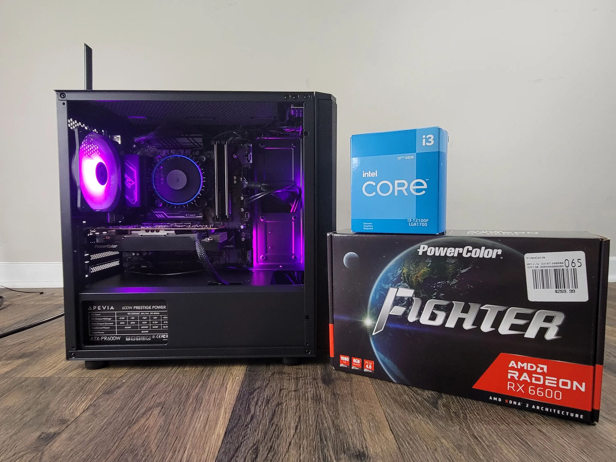 1080p Gaming Desktop PC, Intel i3 12100f, AMD RX 6600, 1TB SSD, 16GB DDR4 + STARFIELD