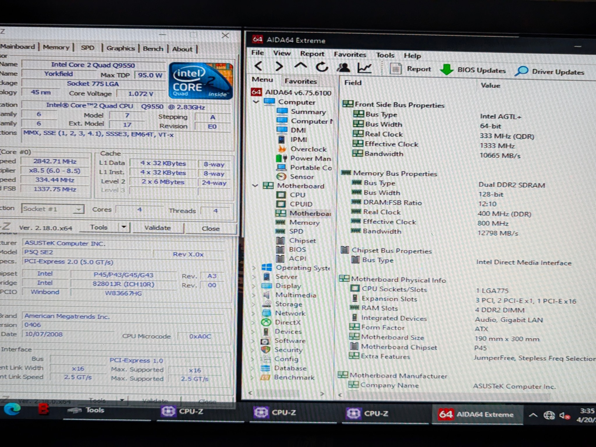 Asus P5q Se2  Socket 775 Retro Beast !