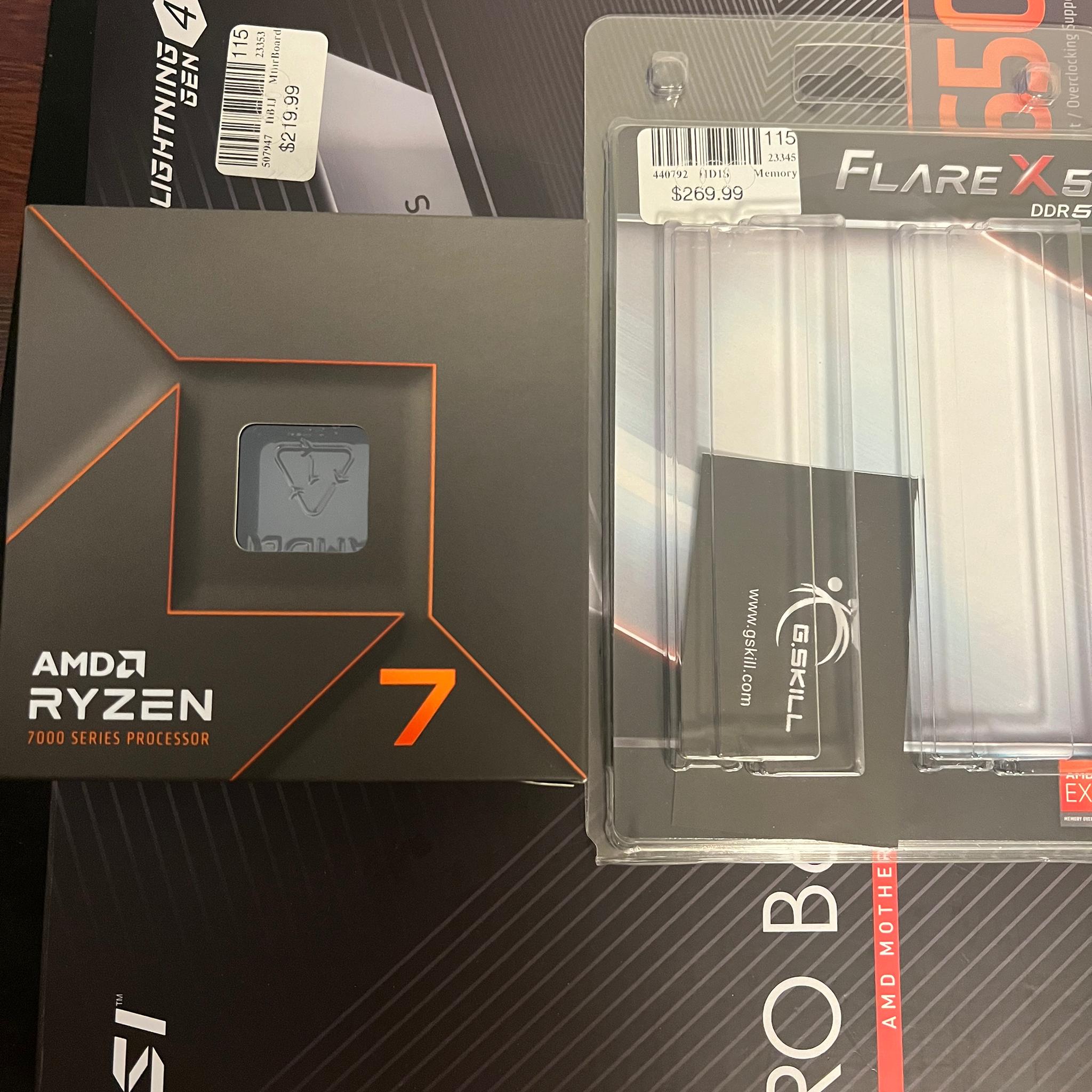 Ryzen 7700X 32GB DDR5 6000Mhz MSI PRO B650-P WiFi CPU MOBO RAM MicroCenter Bundle