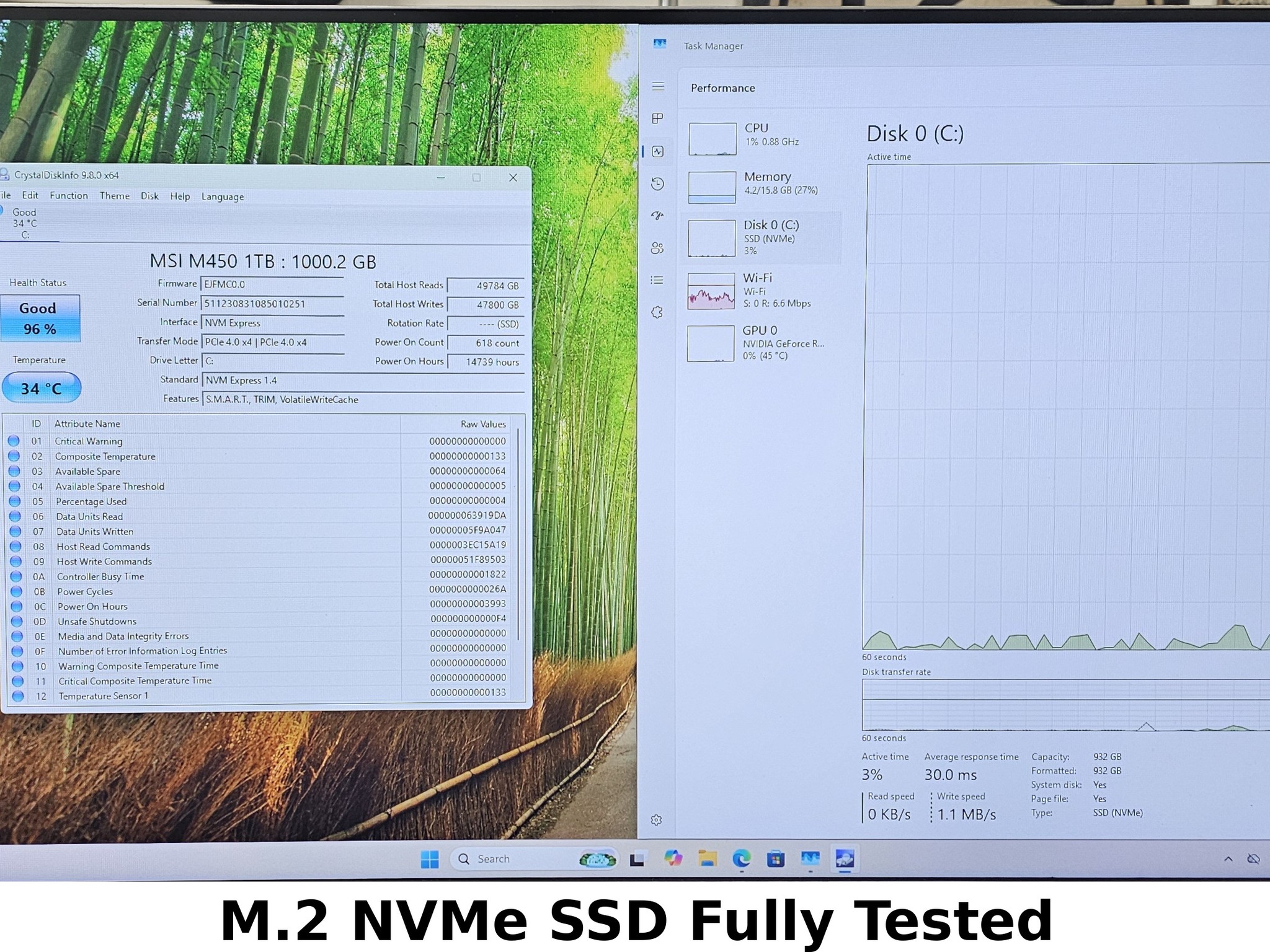 1TB NVMe M.2 SSD MSI Spatium M450
