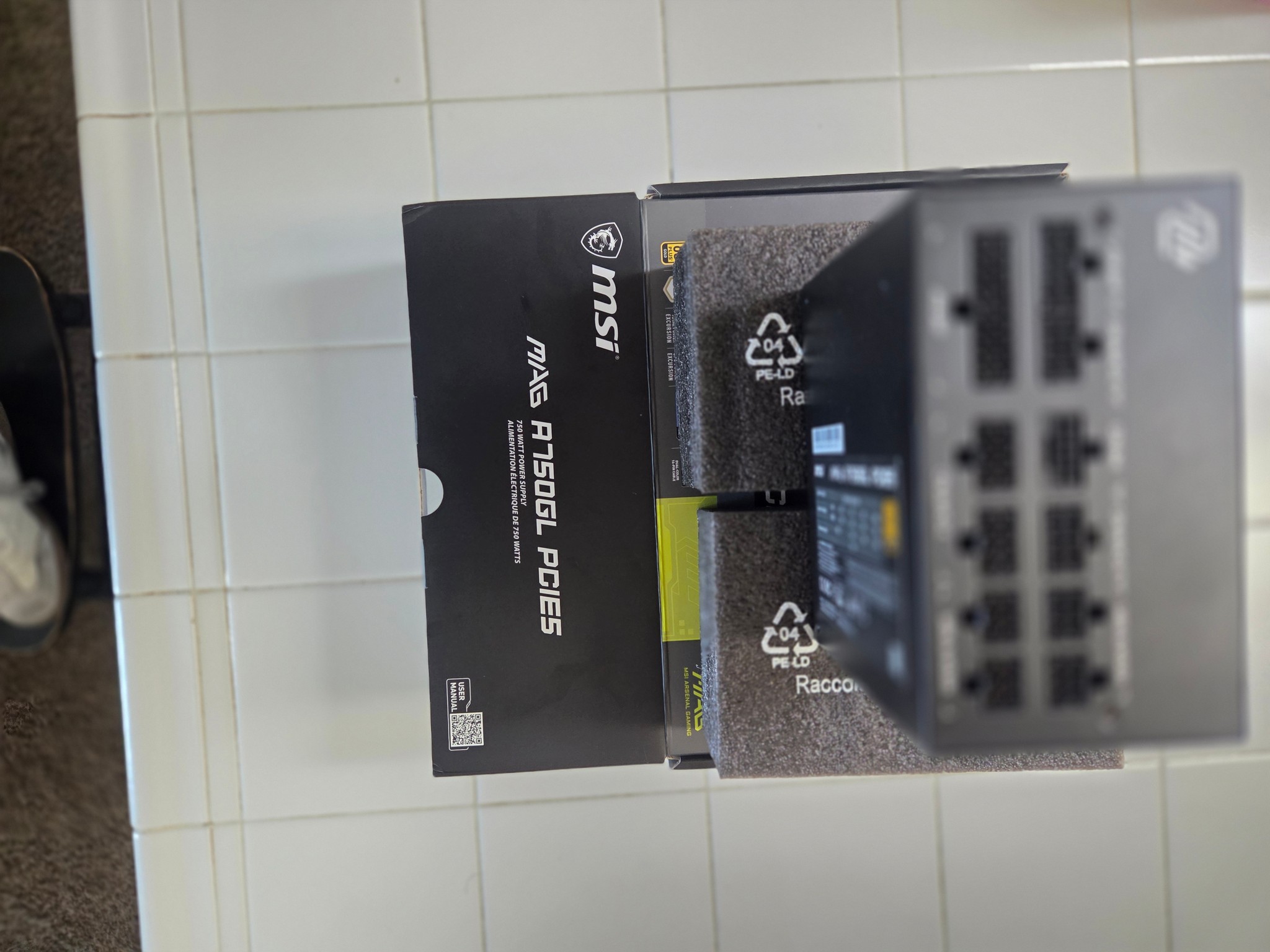 "NEW" MSI MAG A750GL PCIE5 750W Power Supply (BLOCK ONLY - NO CABLES)