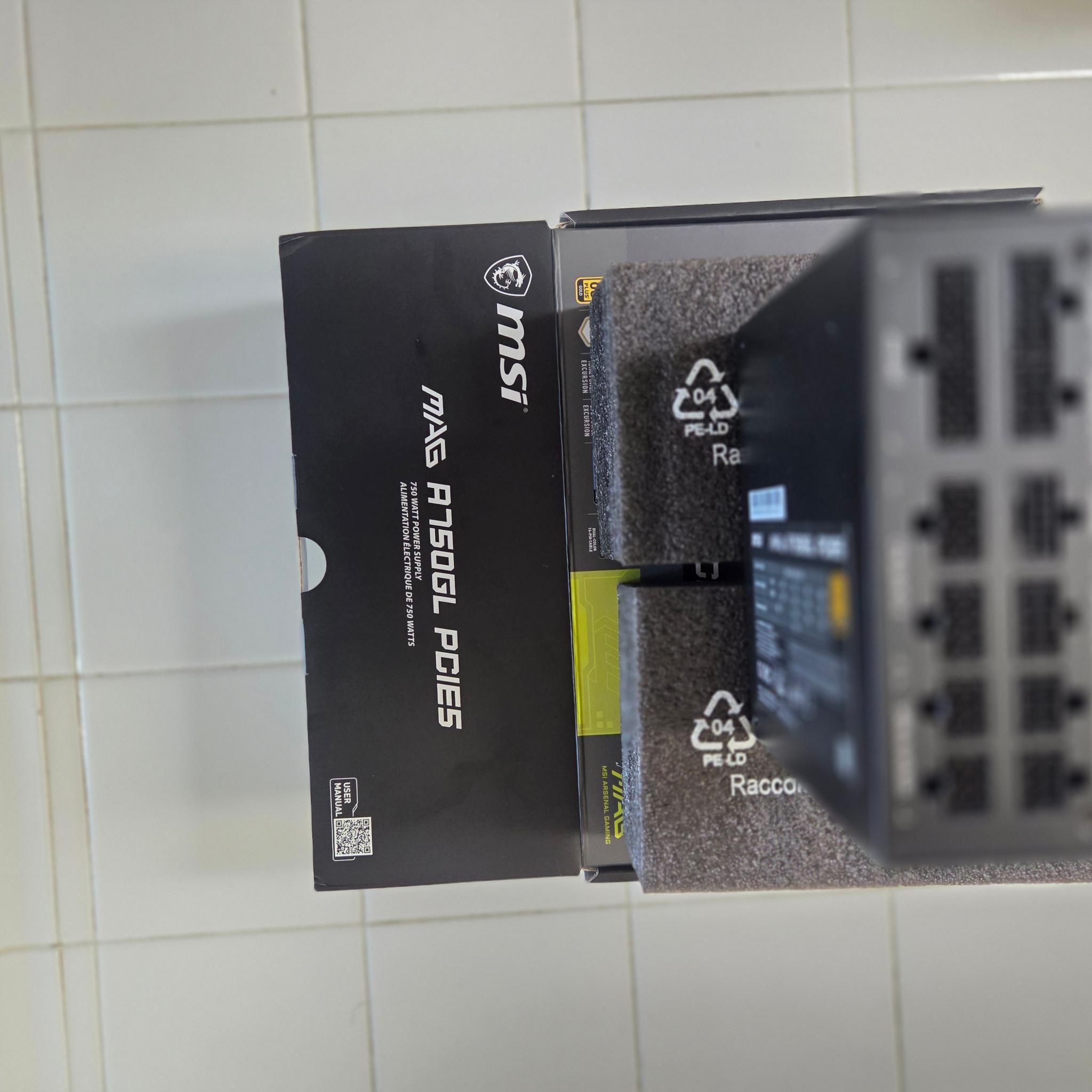 "NEW" MSI MAG A750GL PCIE5 750W Power Supply (BLOCK ONLY - NO CABLES)