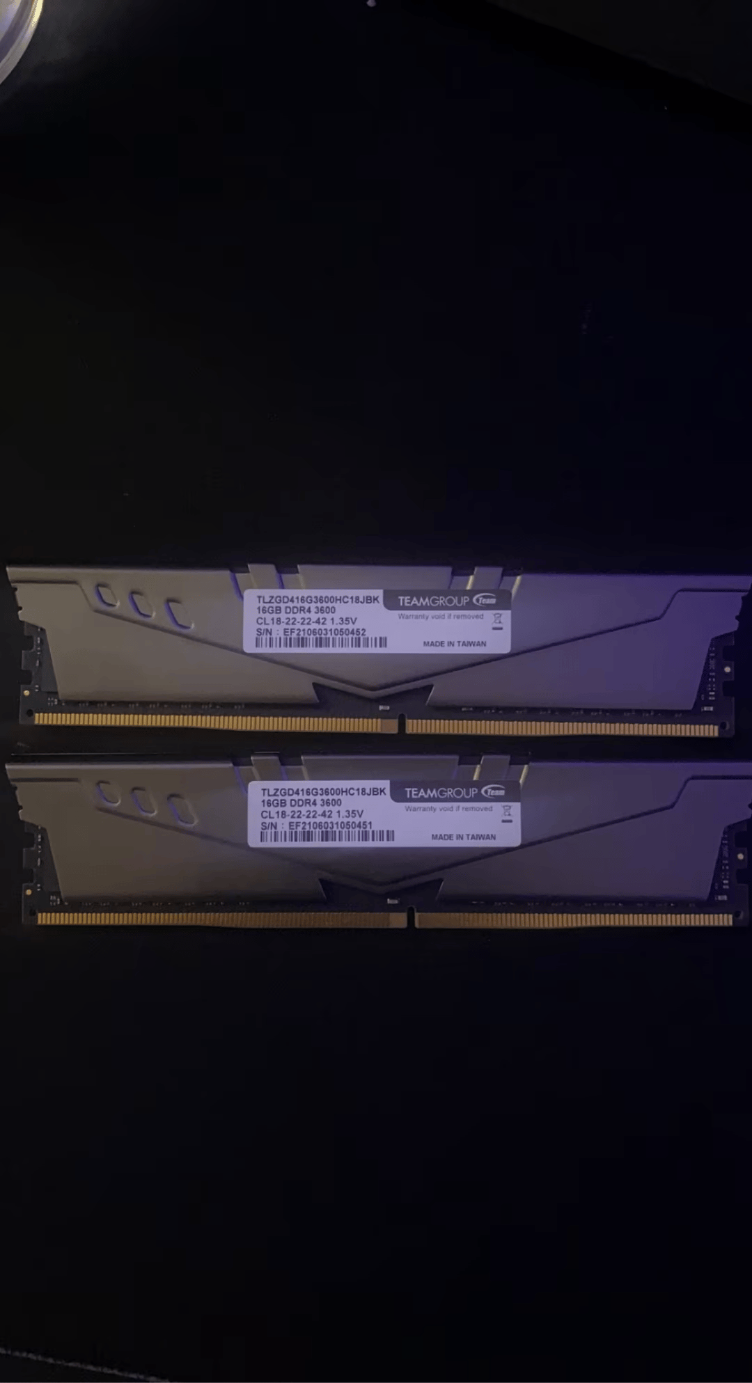 Used TEAMGROUP T-Force Vulcan Z DDR4 32GB Kit (2x16GB) 3600MHz