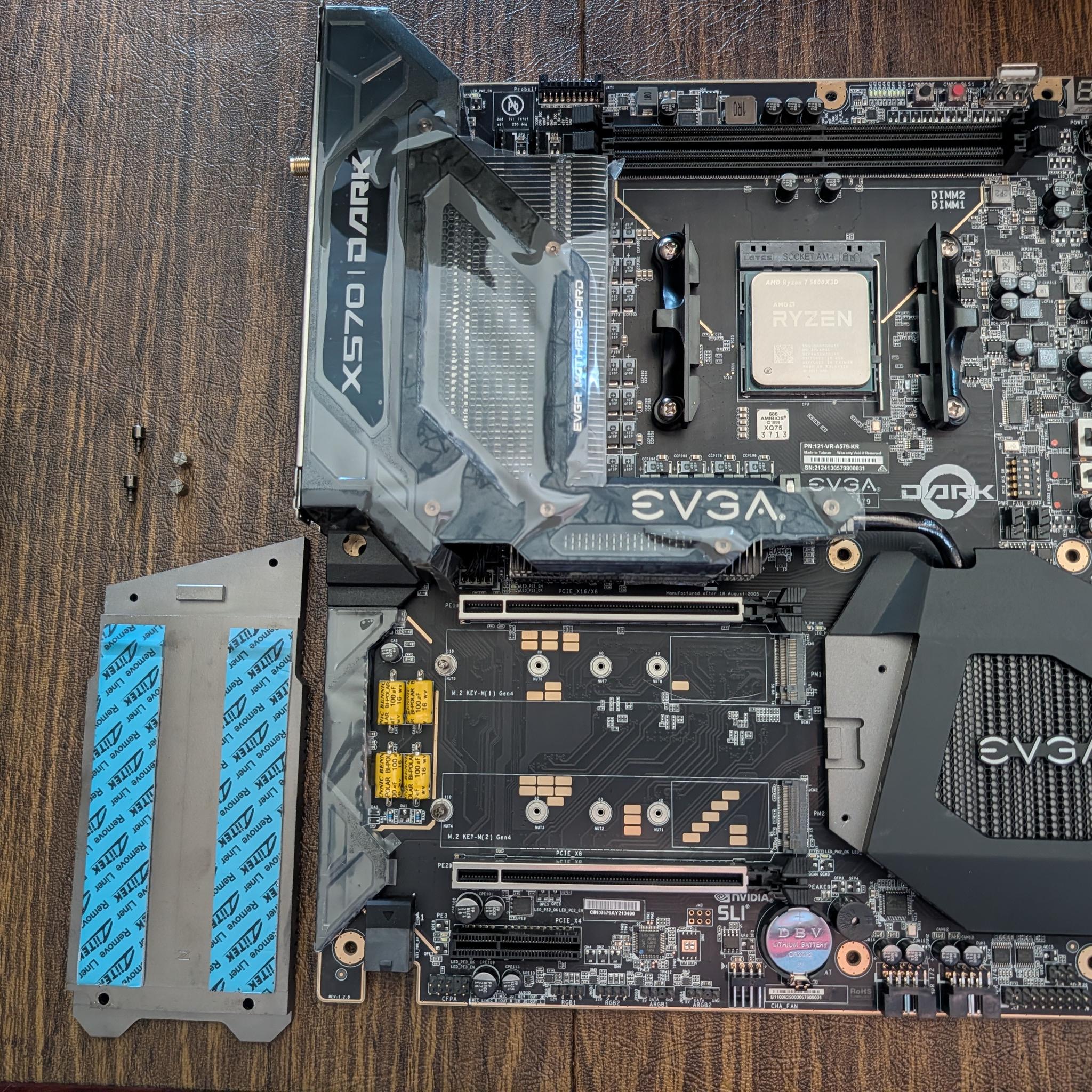 COMBO: EVGA X570 Dark MoBo w/AMD Ryzen 5800X3D CPU