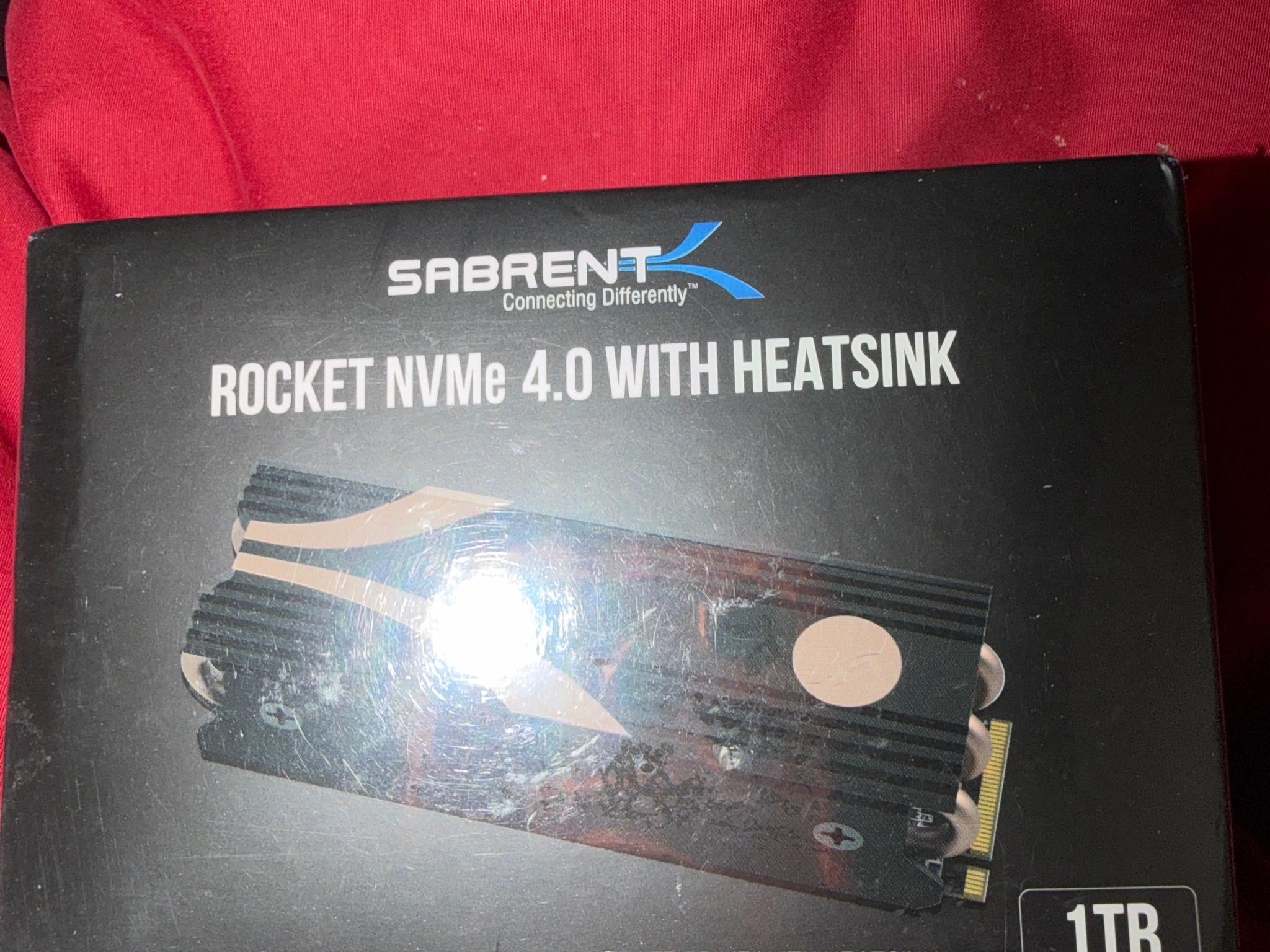 NEW SEALED Sabrent 1TB NVME M.2 Gen 4 SSD PCIe 4.0 with Heatsink built in Heatpipes