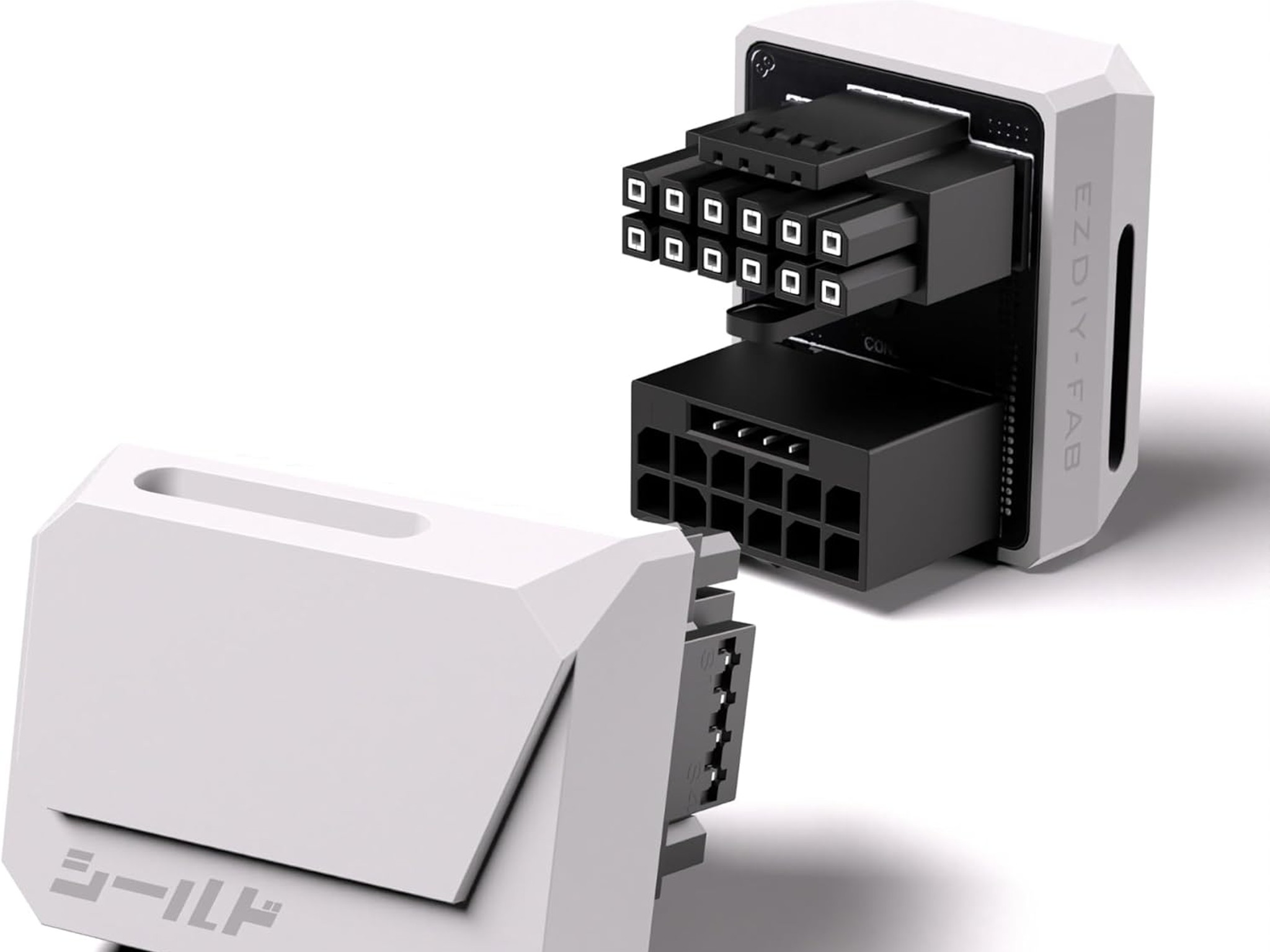 EZDIY-FAB PCIe 5.1 12V-2x6 GPU Adapter 600W 180 Degree STD White 12VHPWR