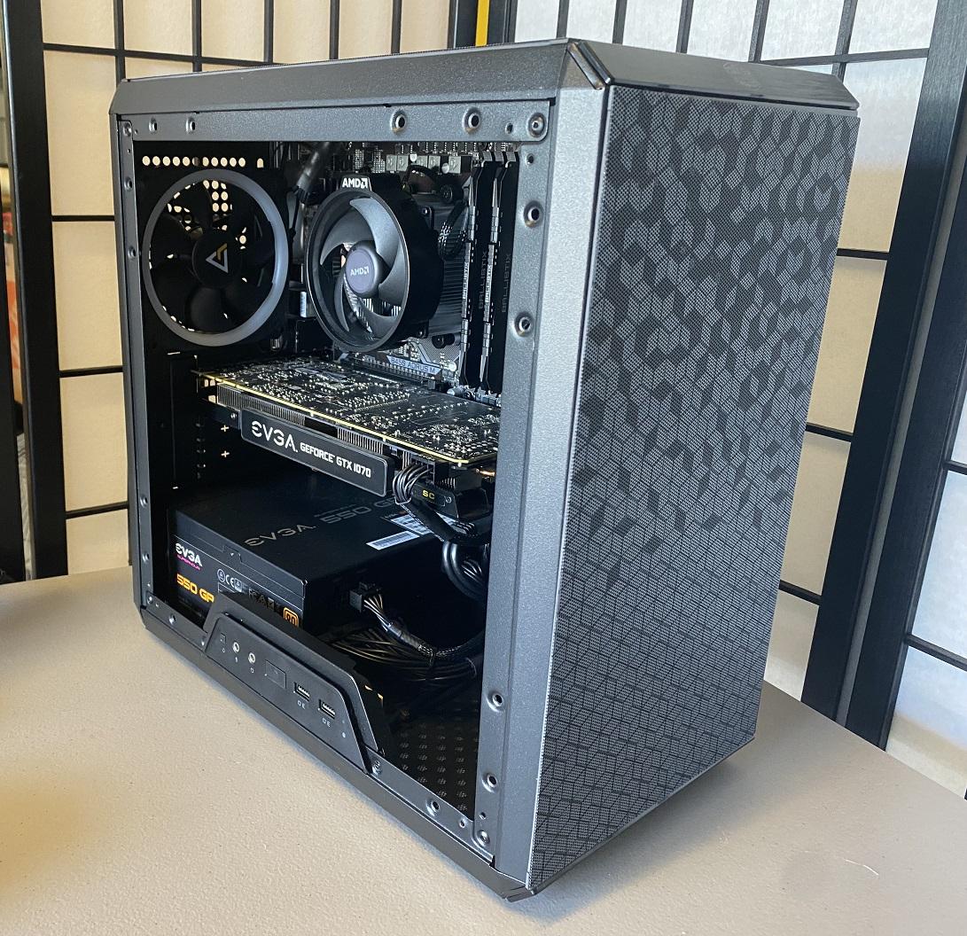 EVGA GTX 1070 SC (8gb), AMD Ryzen 5 3400g, DDR4 3000MHz 16GB (8x2), 500GB NVMe, 550W Gold