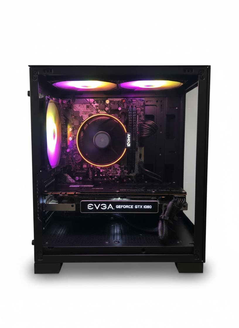 Custom AMD Ryzen 7 Gaming PC — Nvidia GTX 1080 · 16 GB DDR4 · 480 GB SSD · Win 11