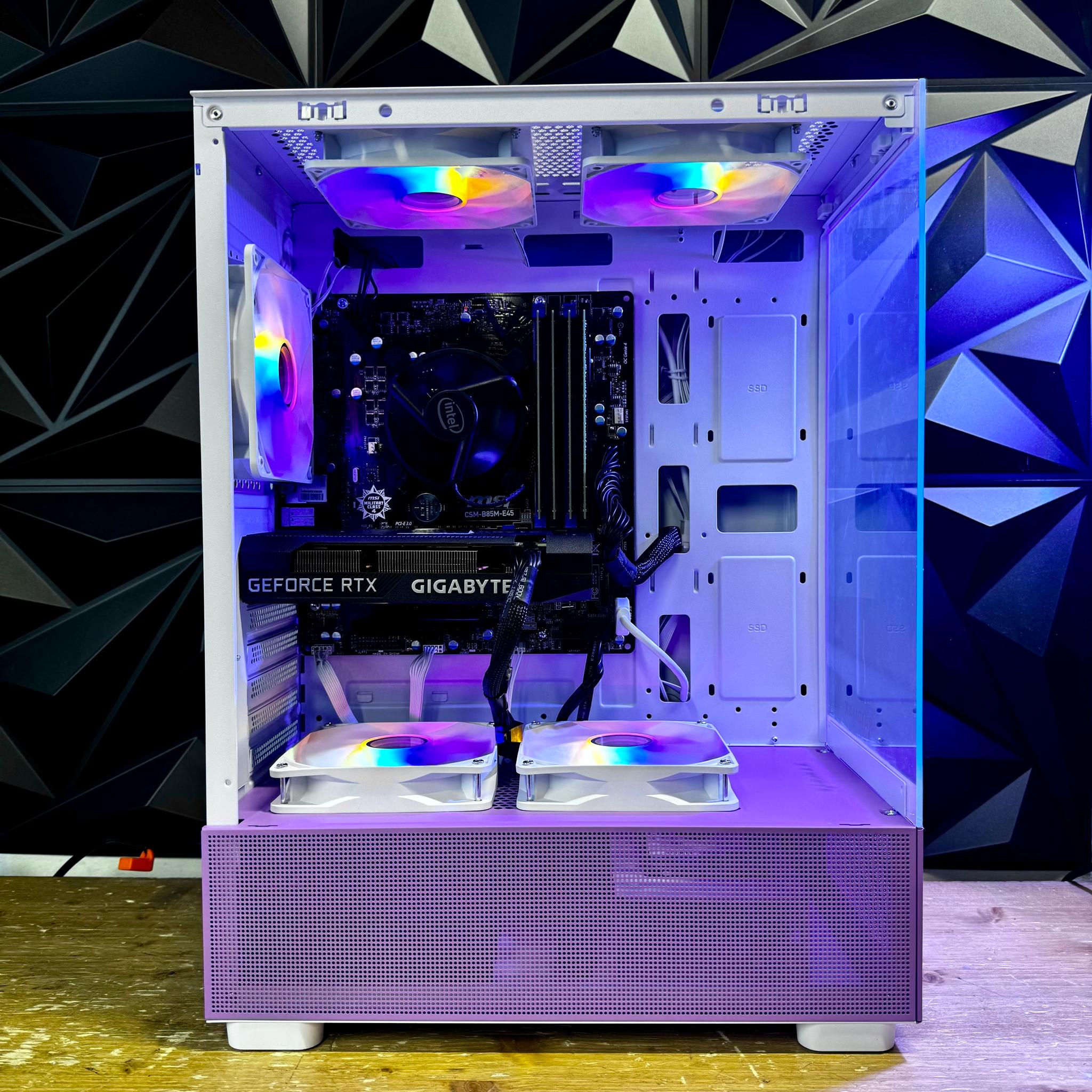 Nvidia Geforce RTX 4060 - Intel Core i7 - 32GB RAM - SSD + 1TB Windows 11 Custom Purple Gaming PC
