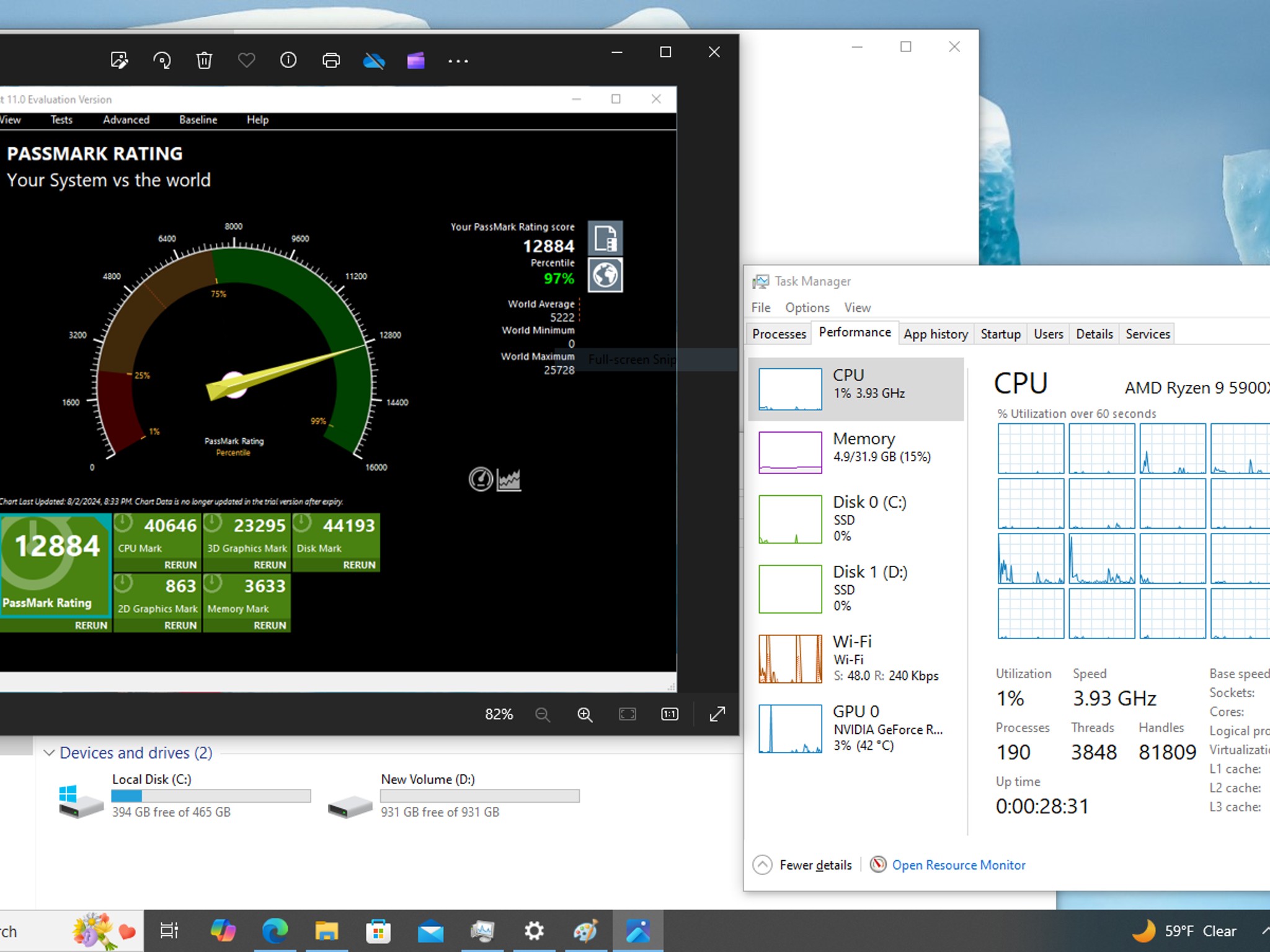 RTX 3080 Ryzen 9 5900X, 4x8GB 3600mhz, 500GB Gen 4 NVMe, 1TB NVMe. Gaming, Editing, and Streaming PC