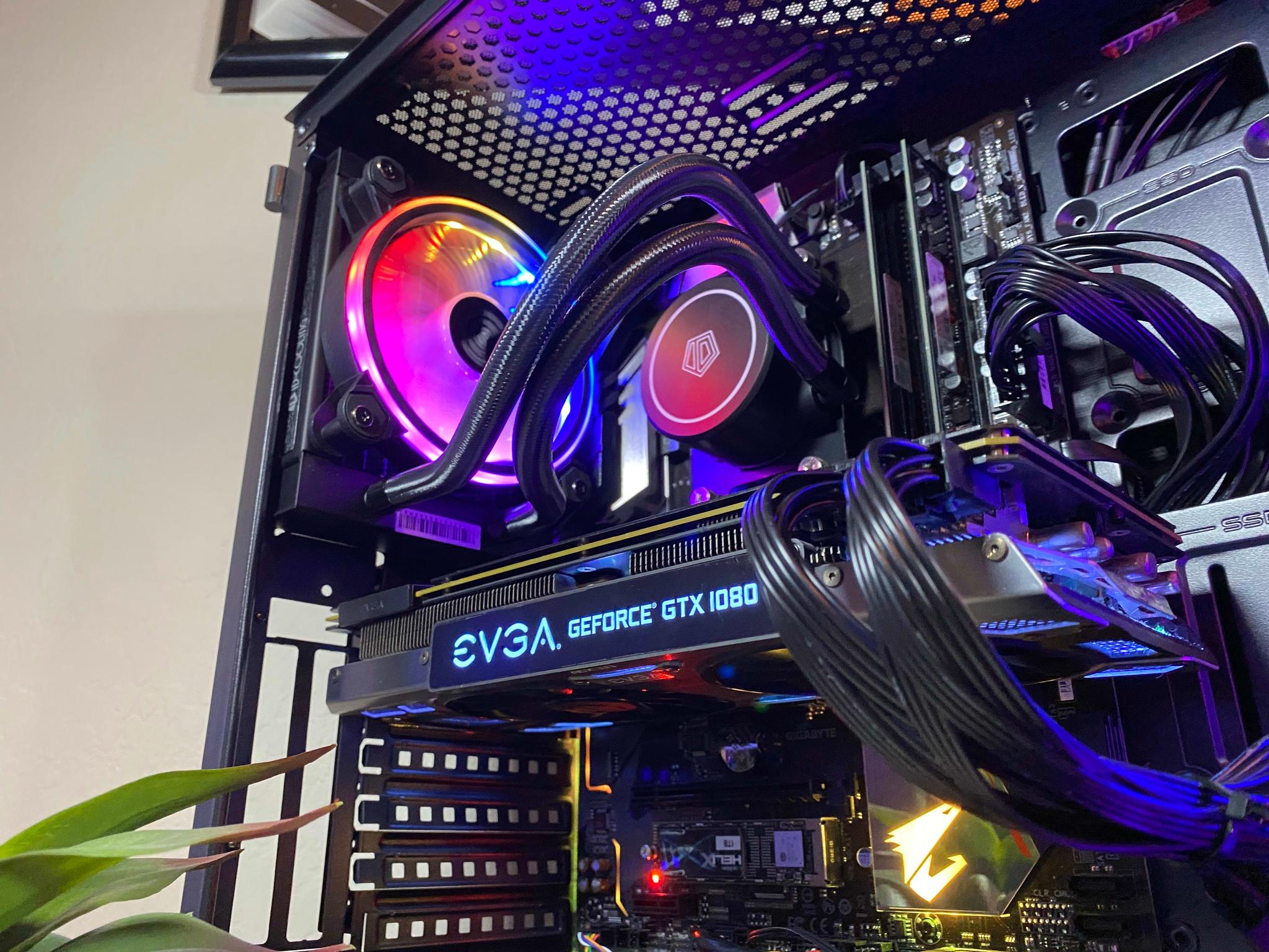 Custom Built High End Ryzen 5 Nvidia 1080 RGB Water Cooled Gaming PC Computer