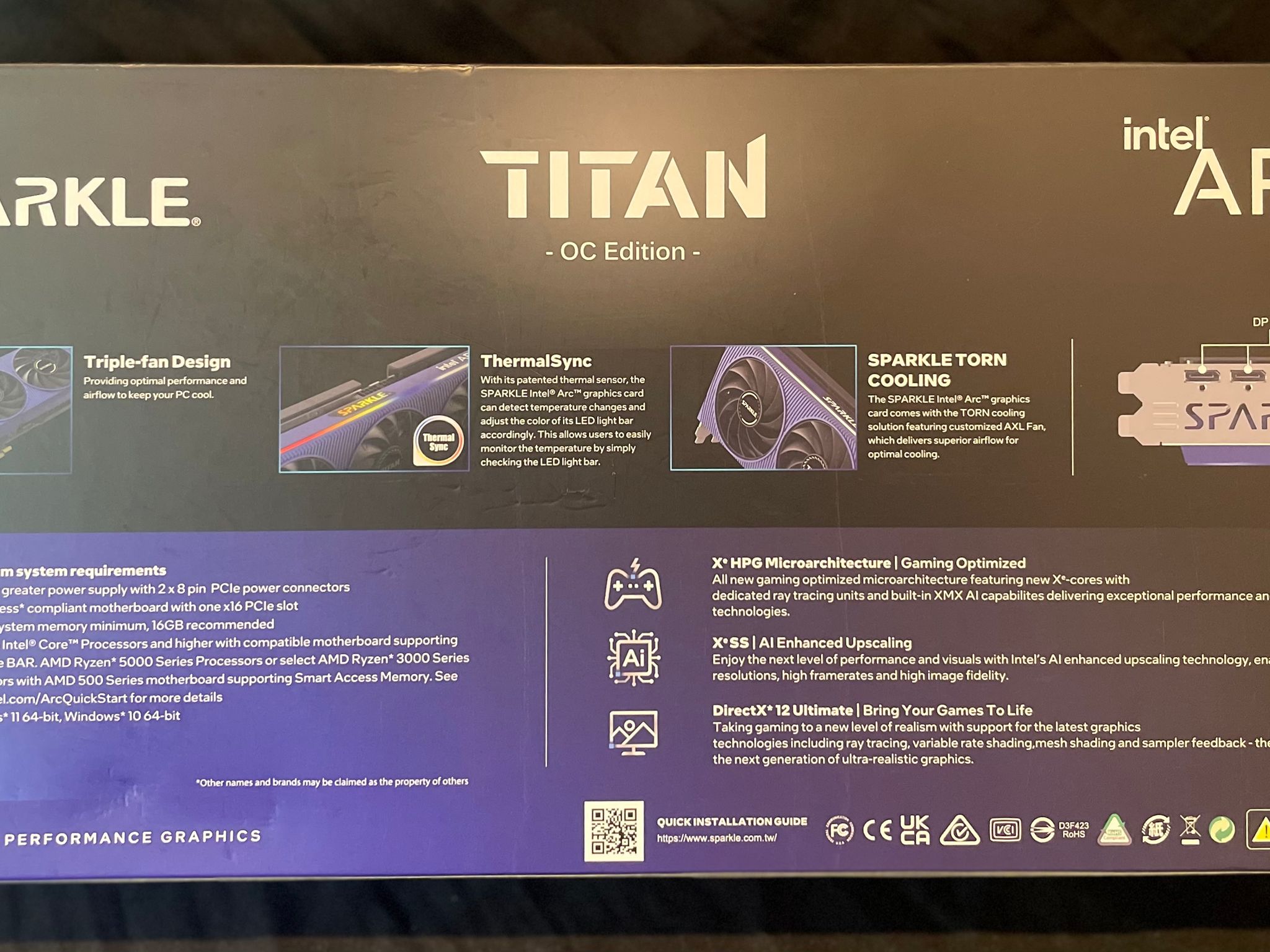 New Sparkle Intel Arc a750 Titan OC Edition