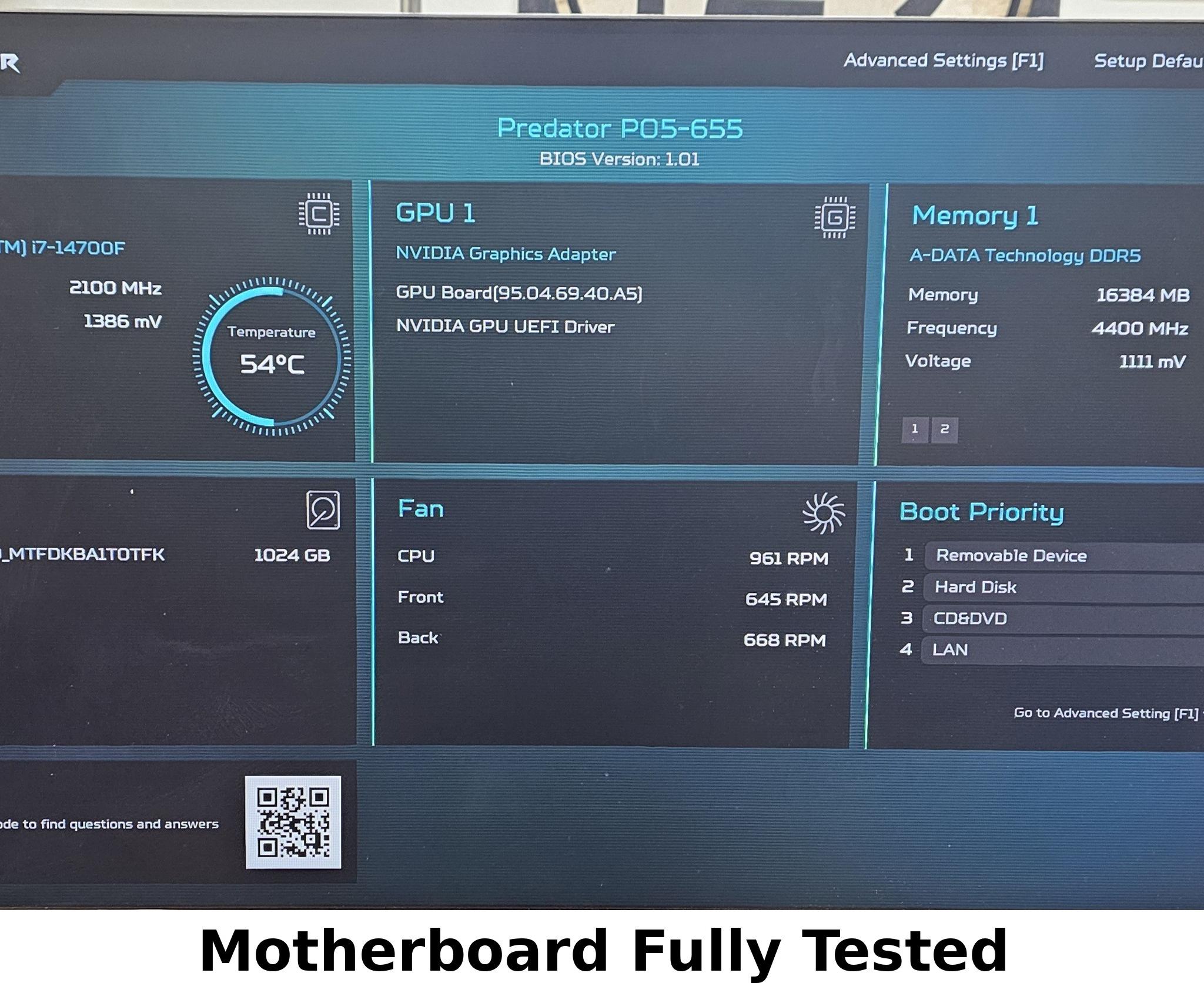 Acer Predator IH67M-WH V1.0 LGA1700 DDR5 mATX Motherboard w/ WiFi & I/O Shield