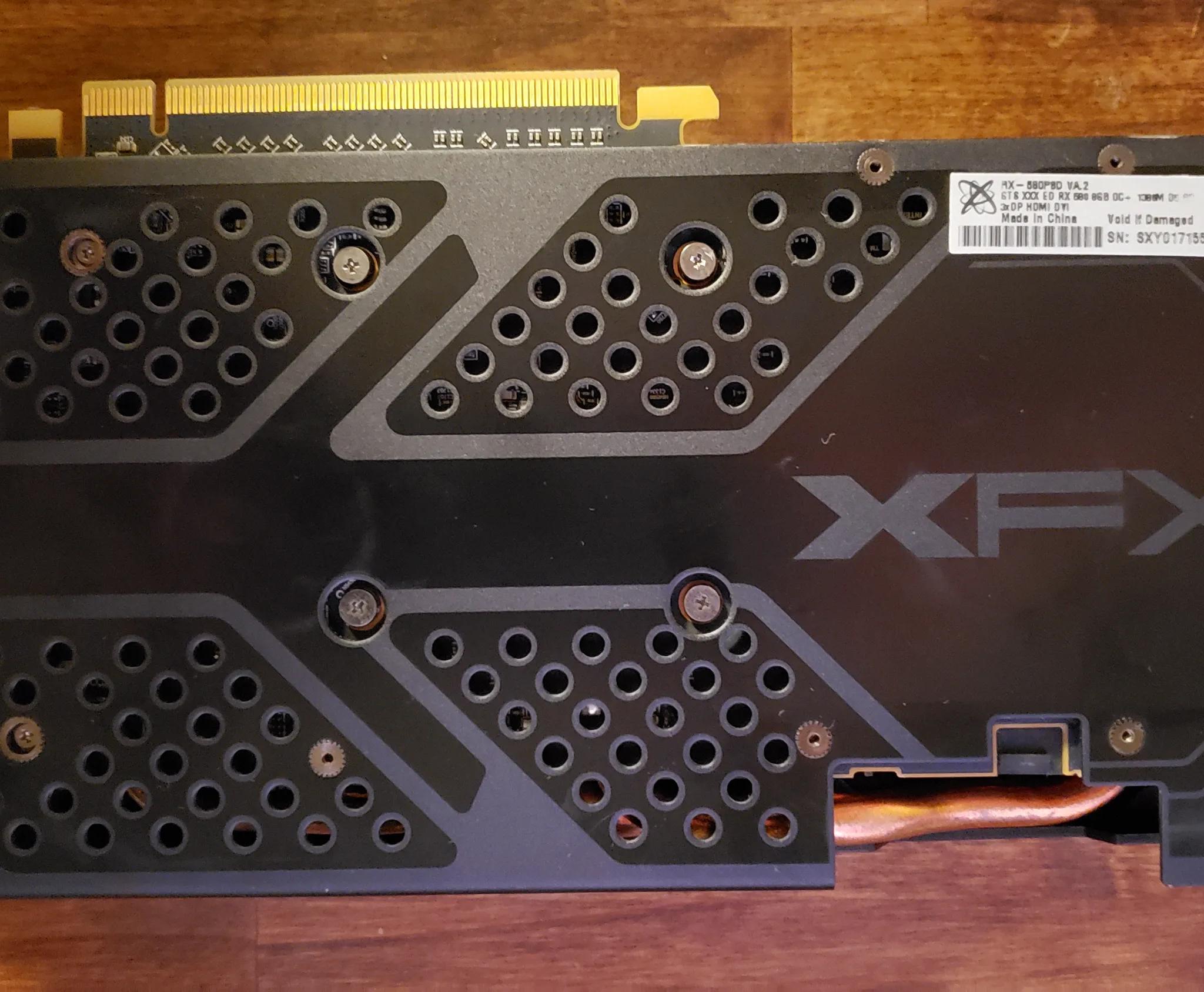 XFX RX 580 graphics card with 8gb memory