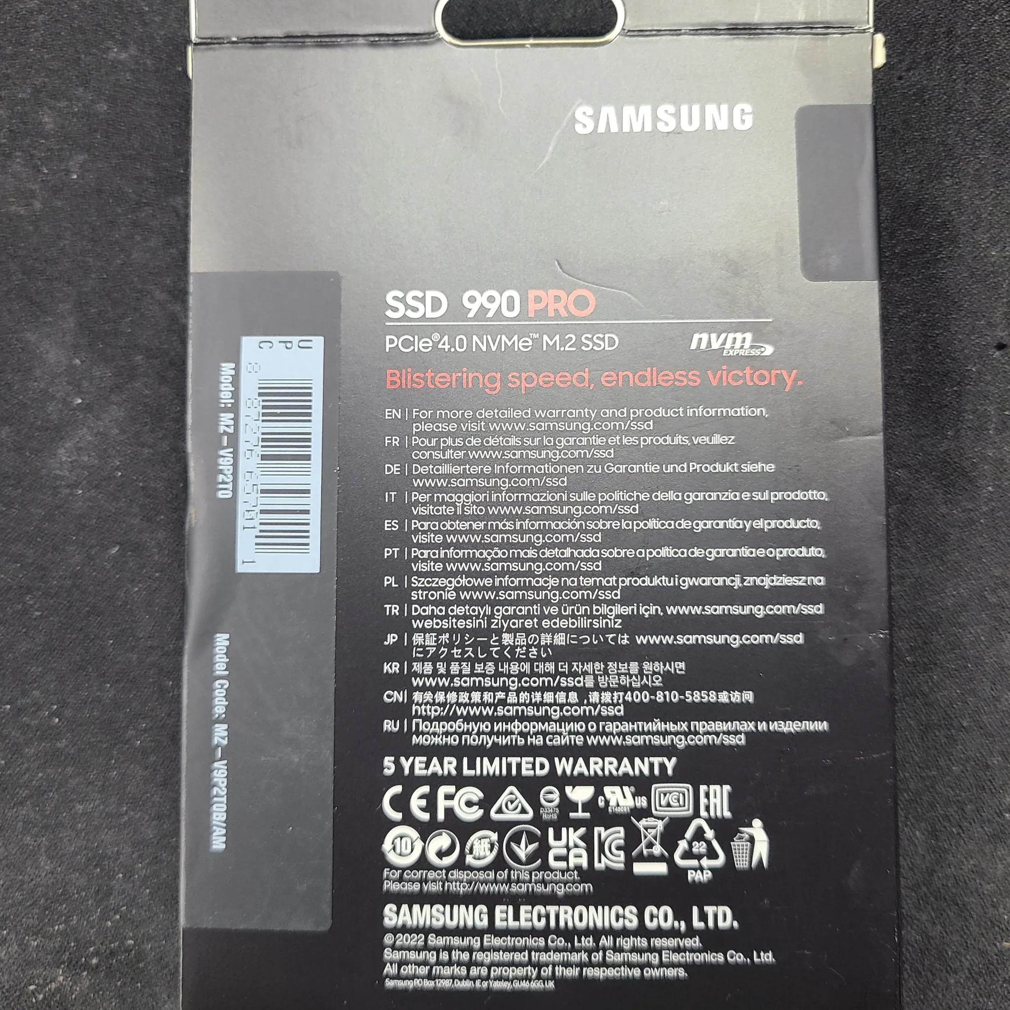 Samsung 990 PRO 2TB NVMe M.2 SSD NIB