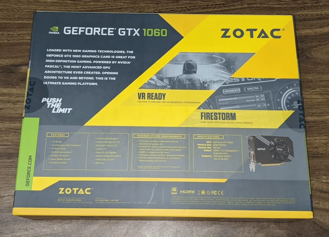 ZOTAC GeForce GTX 1060 Mini, ZT-P10600A-10L, 6GB GDDR5 Super Compact