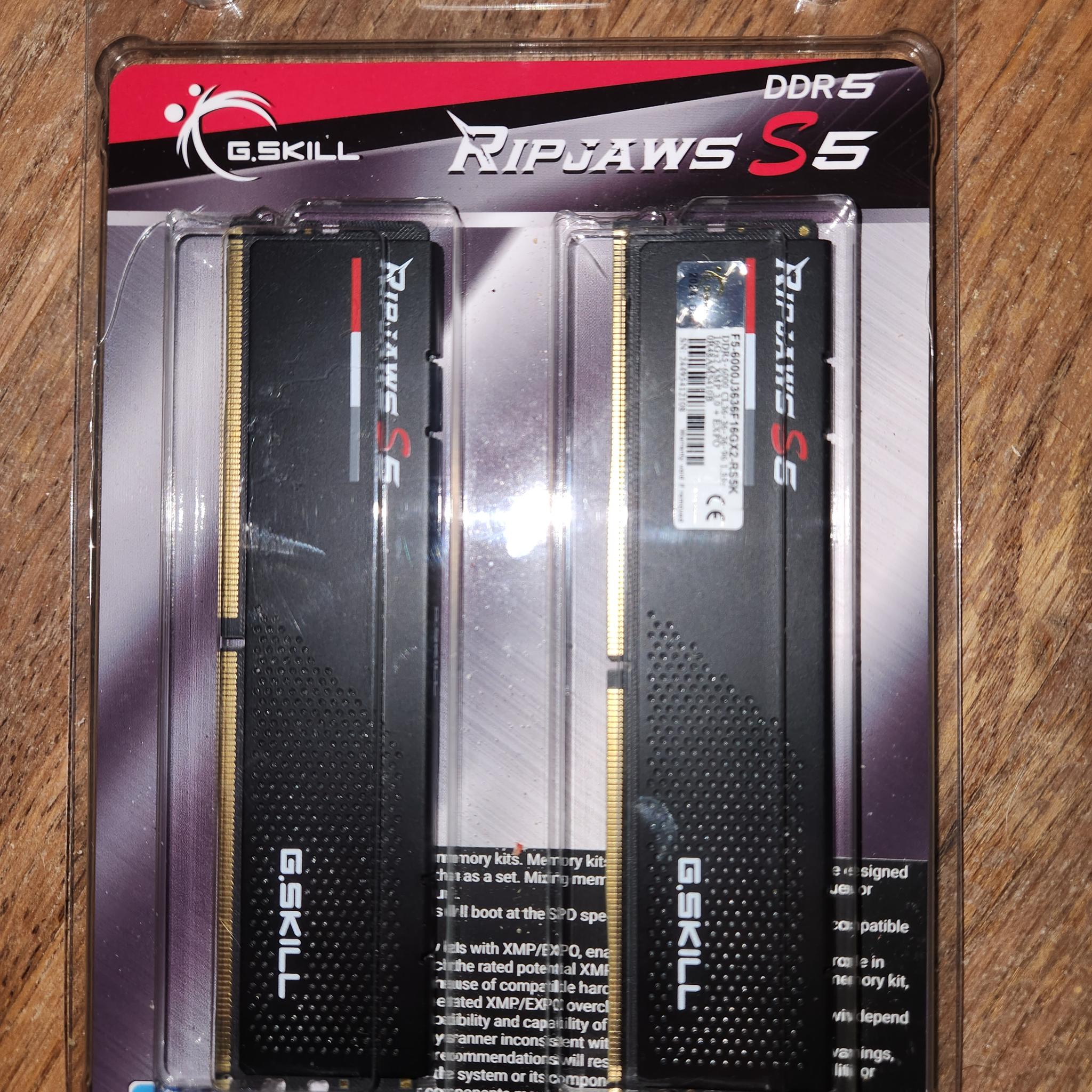 6000 MT 32GB RAM RIPJAWS S5 CL 36