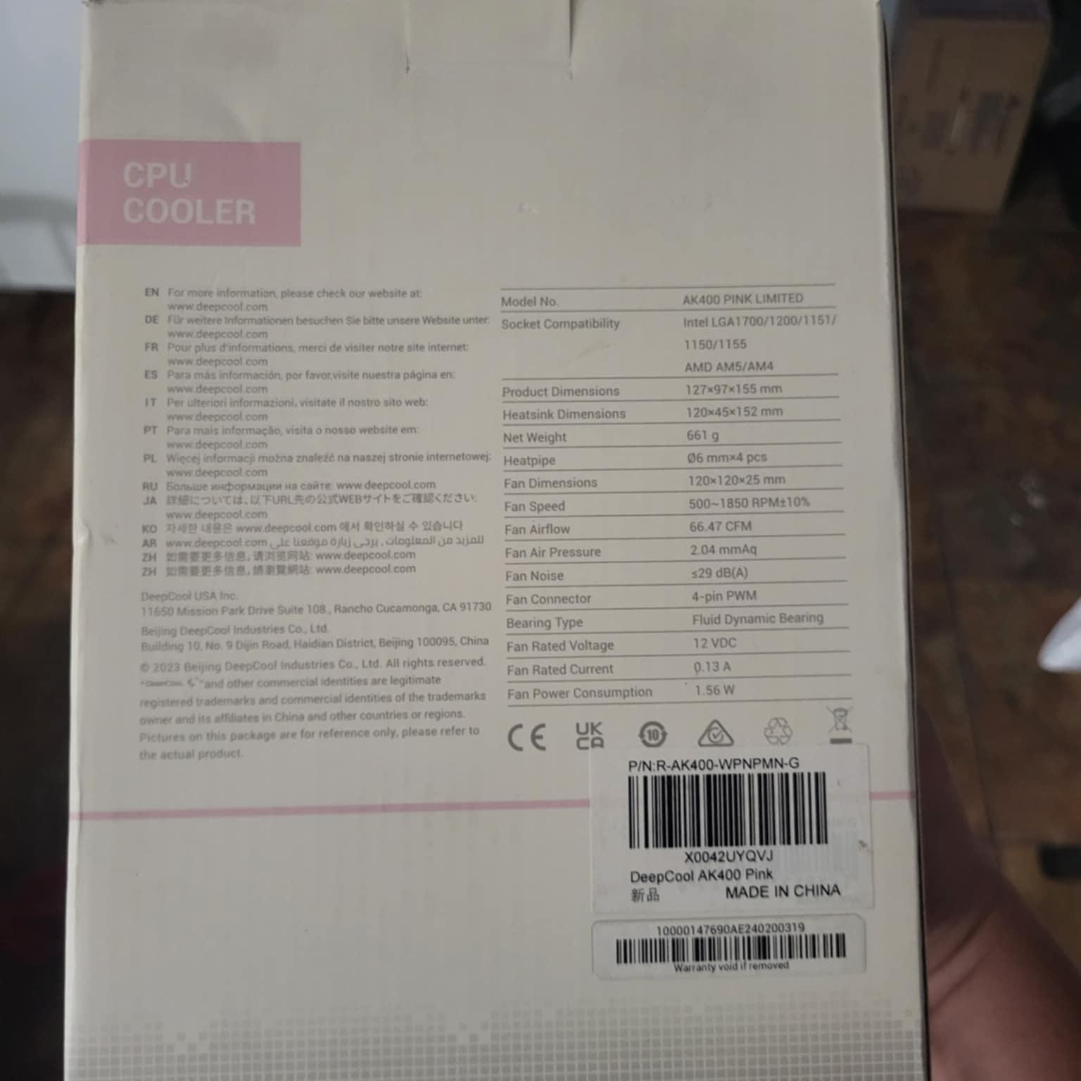 Deepcool AK400 Pink Limited CPU Cooler